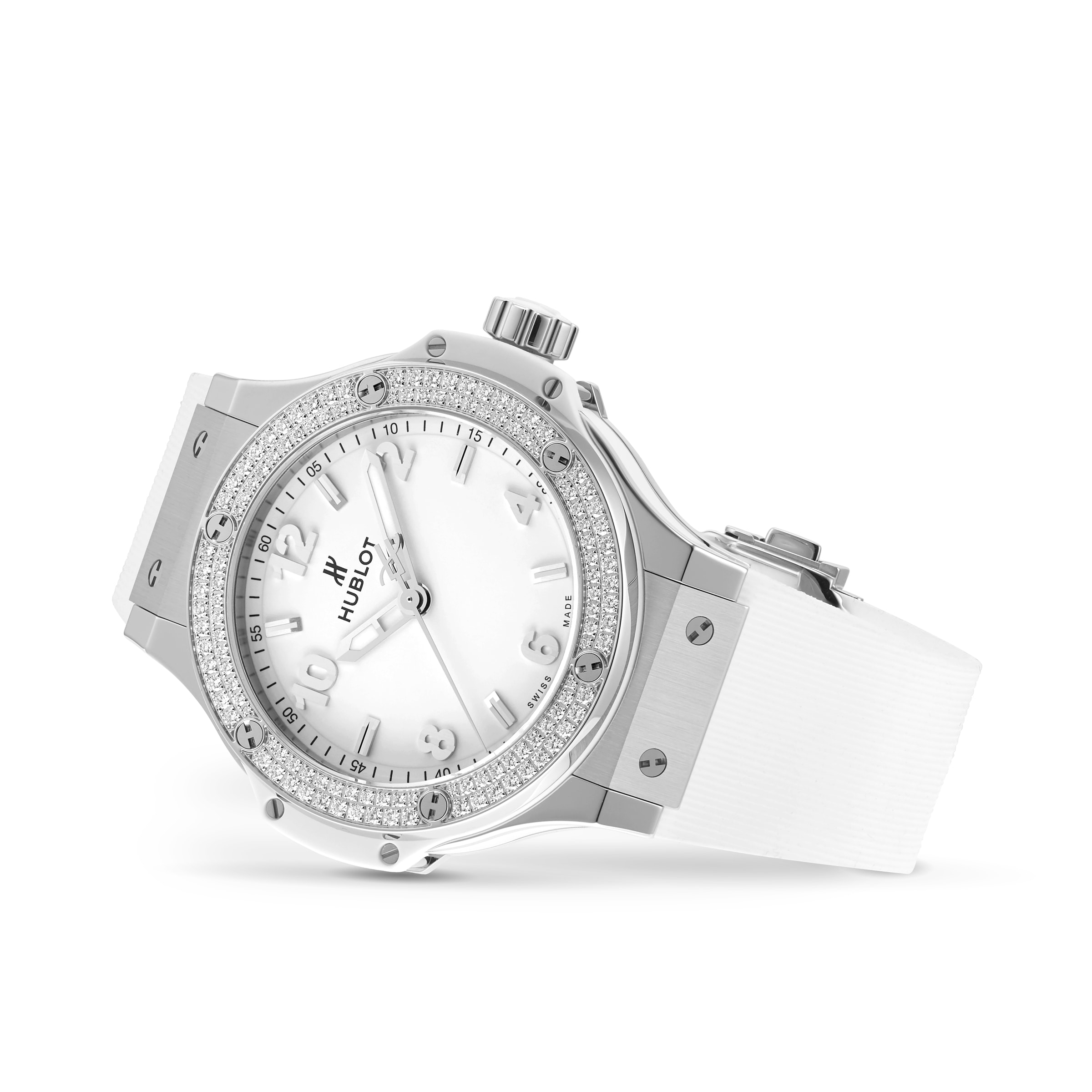 Hublot Big Bang 38mm Stainless Steel & Diamond Bezel | White Dial Quartz Watch - Image 3