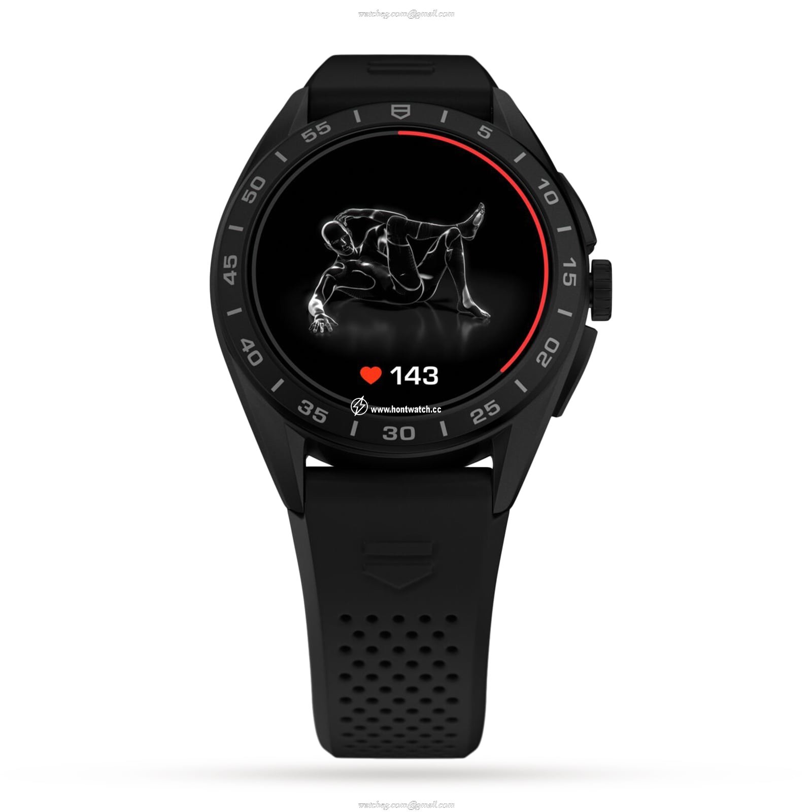TAG Heuer Connected Smart Watch - 45mm Titanium DLC Case - Black Dial - Image 2