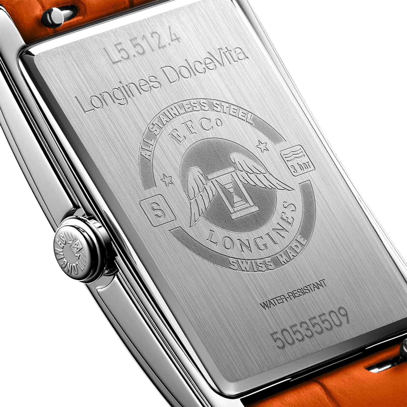 Longines Dolce Vita L55124922 | 37mm Stainless Steel | Orange Dial Quartz Watch - Image 3