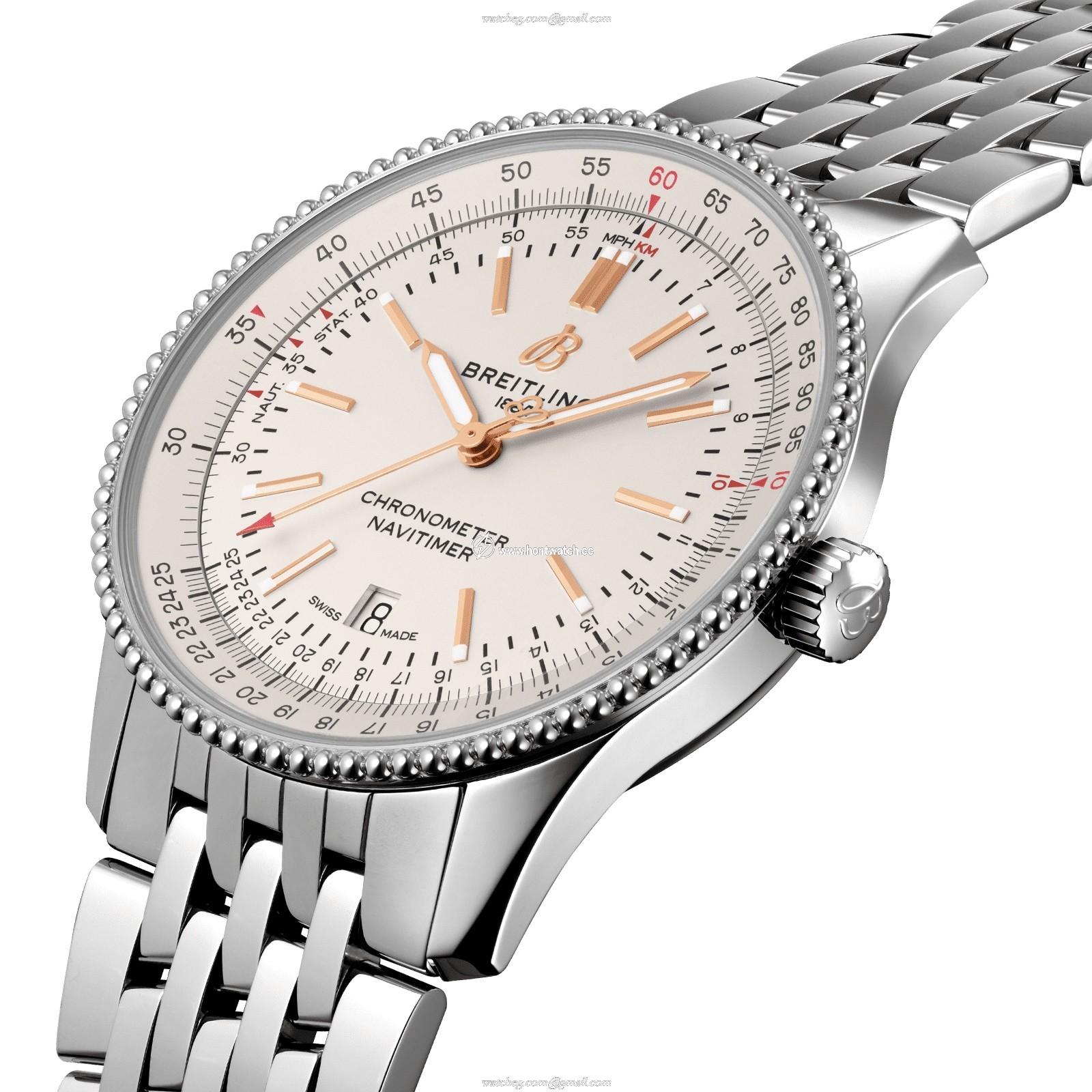 Breitling Navitimer 41 Automatic White Dial - Stainless Steel Replica Watch - Image 2