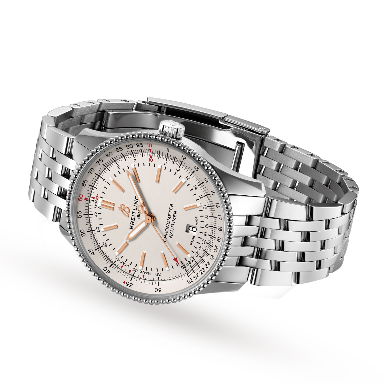 Breitling Navitimer 41 Automatic White Dial - Stainless Steel Replica Watch - Image 3