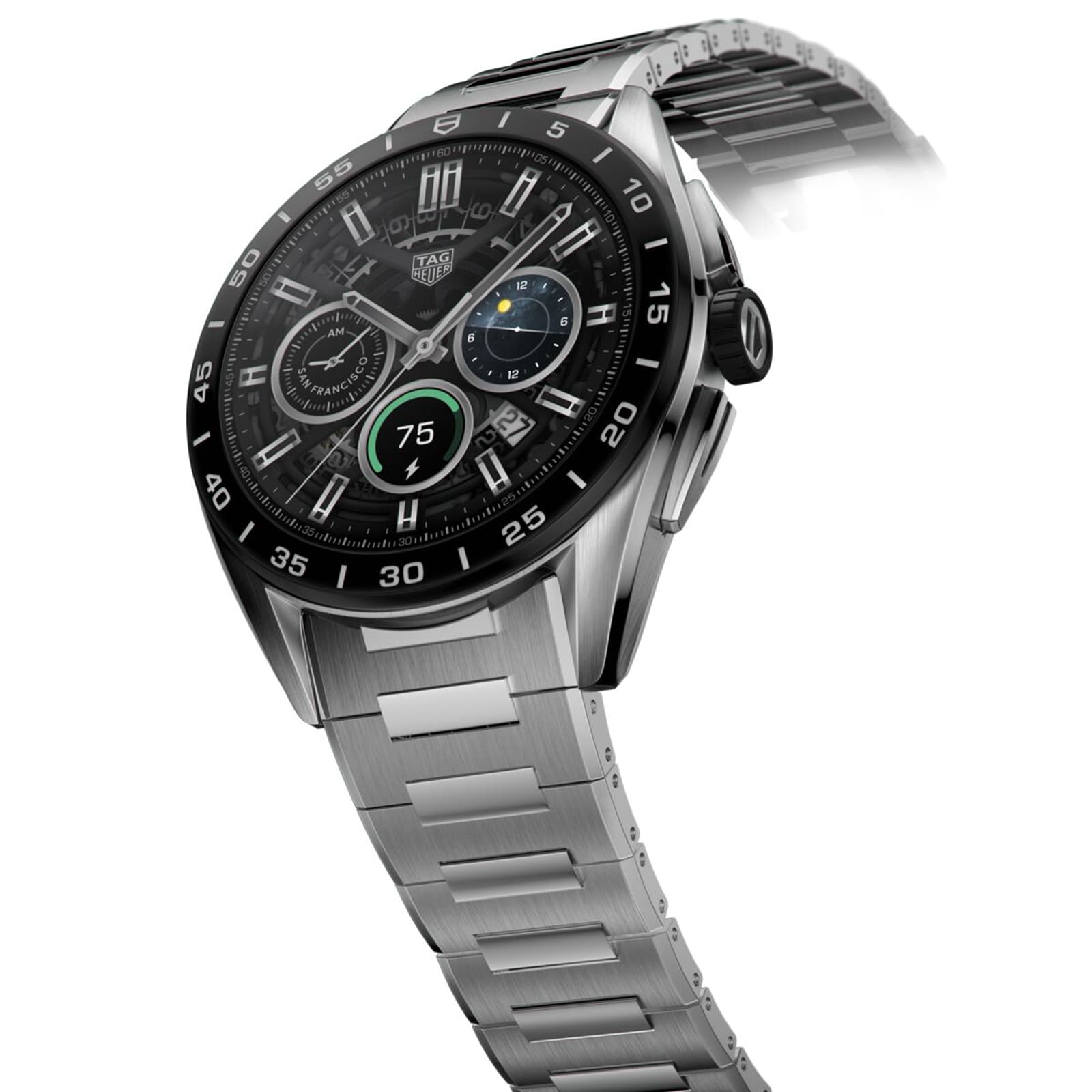 TAG Heuer Connected Smartwatch - 45mm Stainless Steel - Black Dial - Image 3