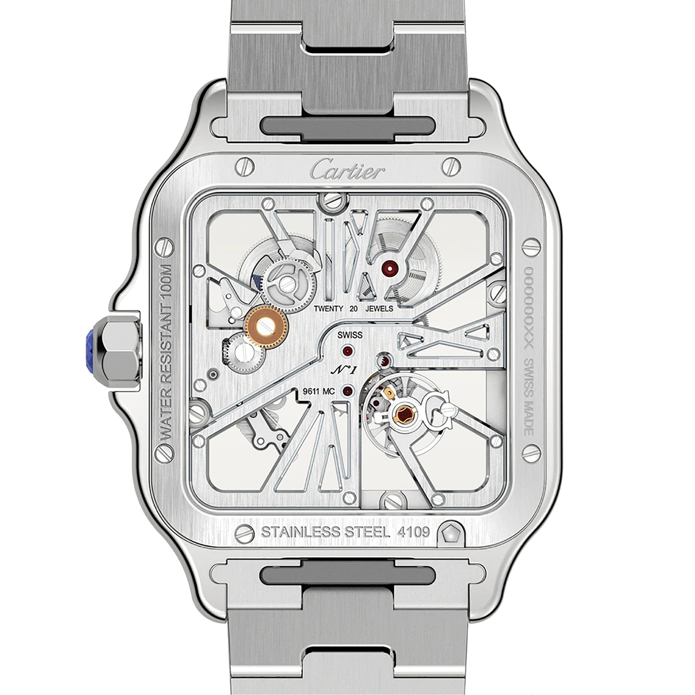 Cartier Santos de Cartier WHSA0015 - 40mm Steel Skeleton Manual Watch - Image 3