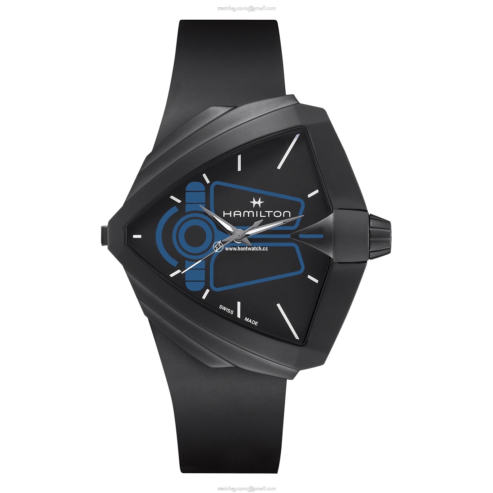 Hamilton Ventura H24614330 Quartz Watch - Black Dial - 52mm Stainless Steel - Image 2
