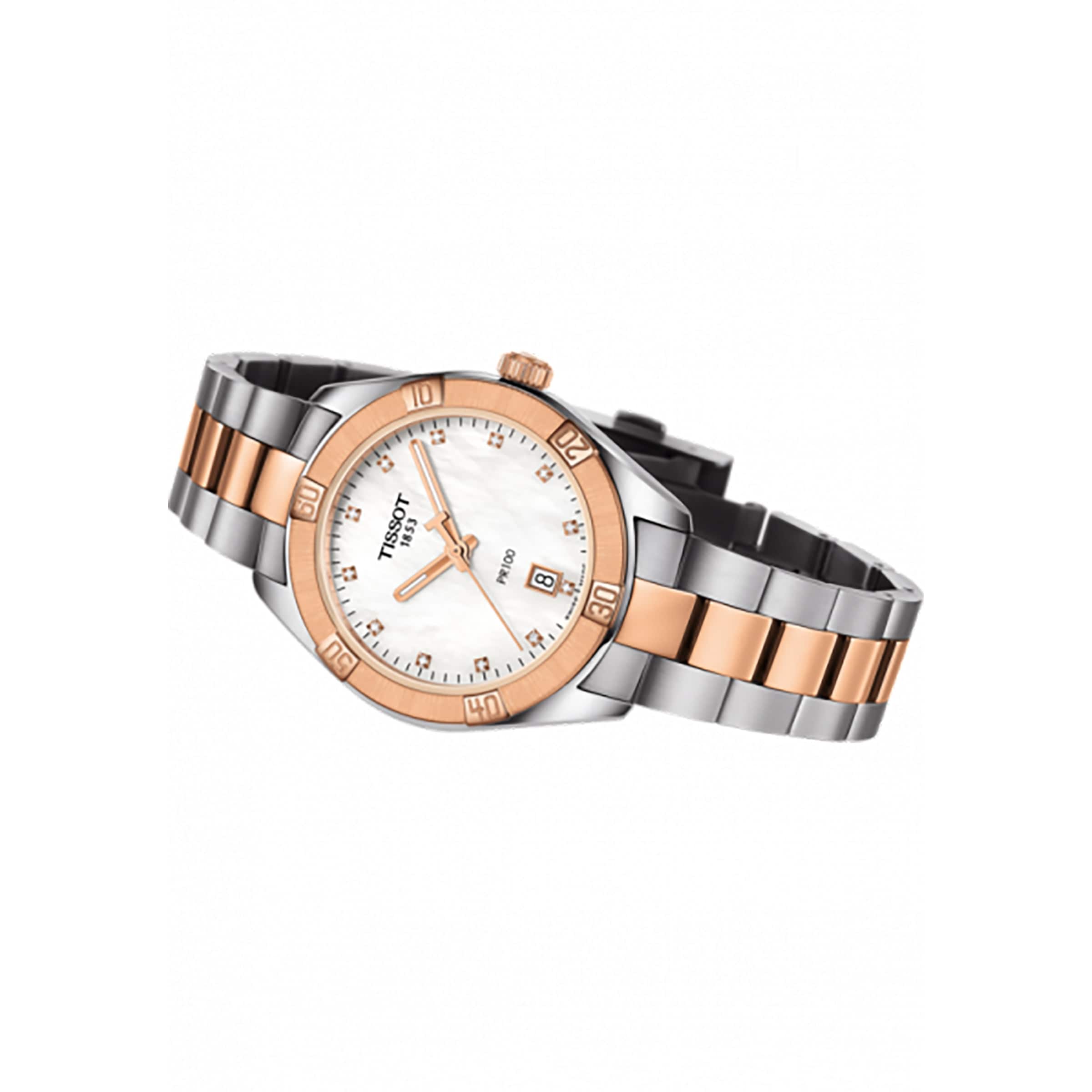 Tissot T-Classic Ladies Watch - 36mm Mother of Pearl Dial & Diamond Markers - Image 3