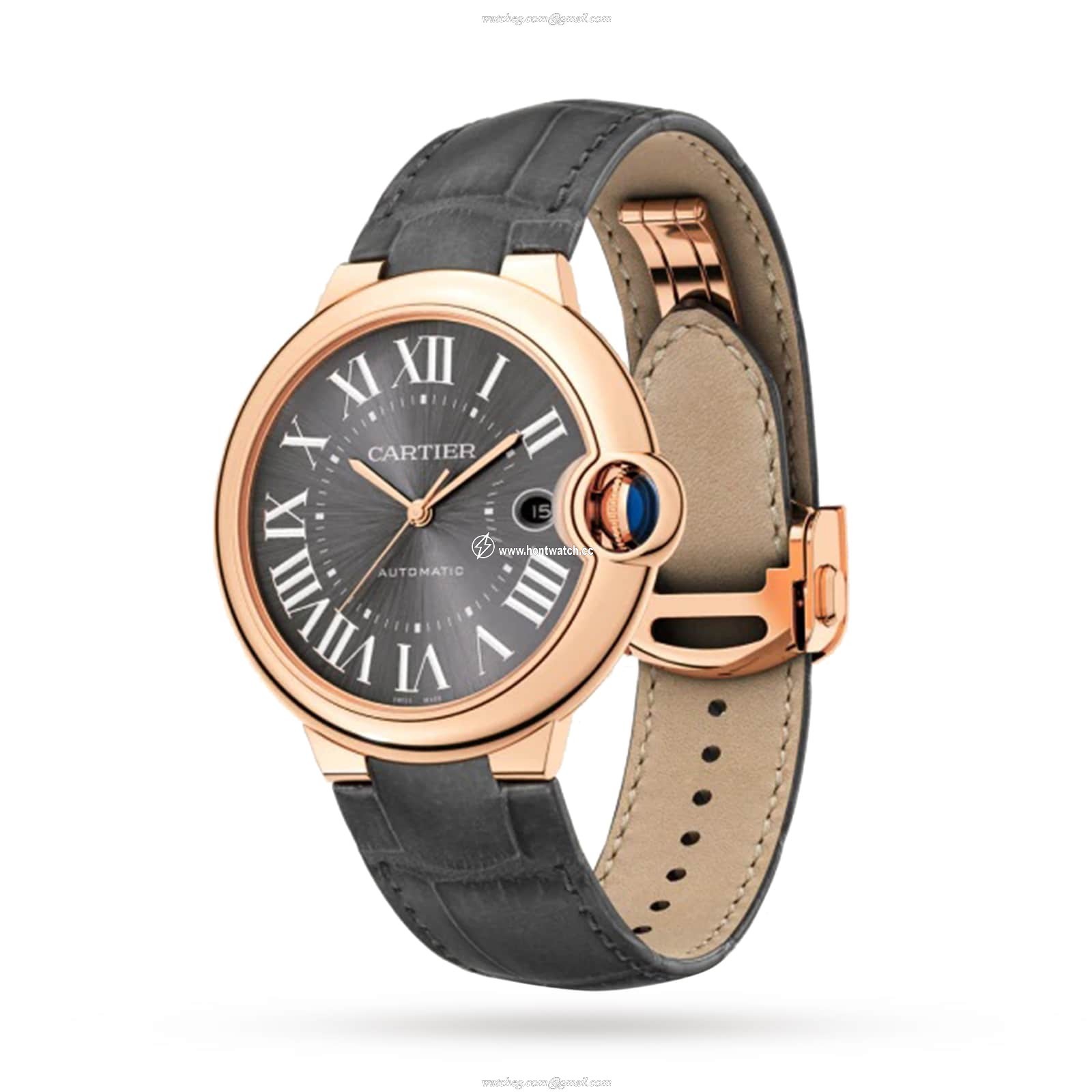 Cartier Ballon Bleu 40mm Rose Gold Automatic Grey Dial Replica Watch - Image 2