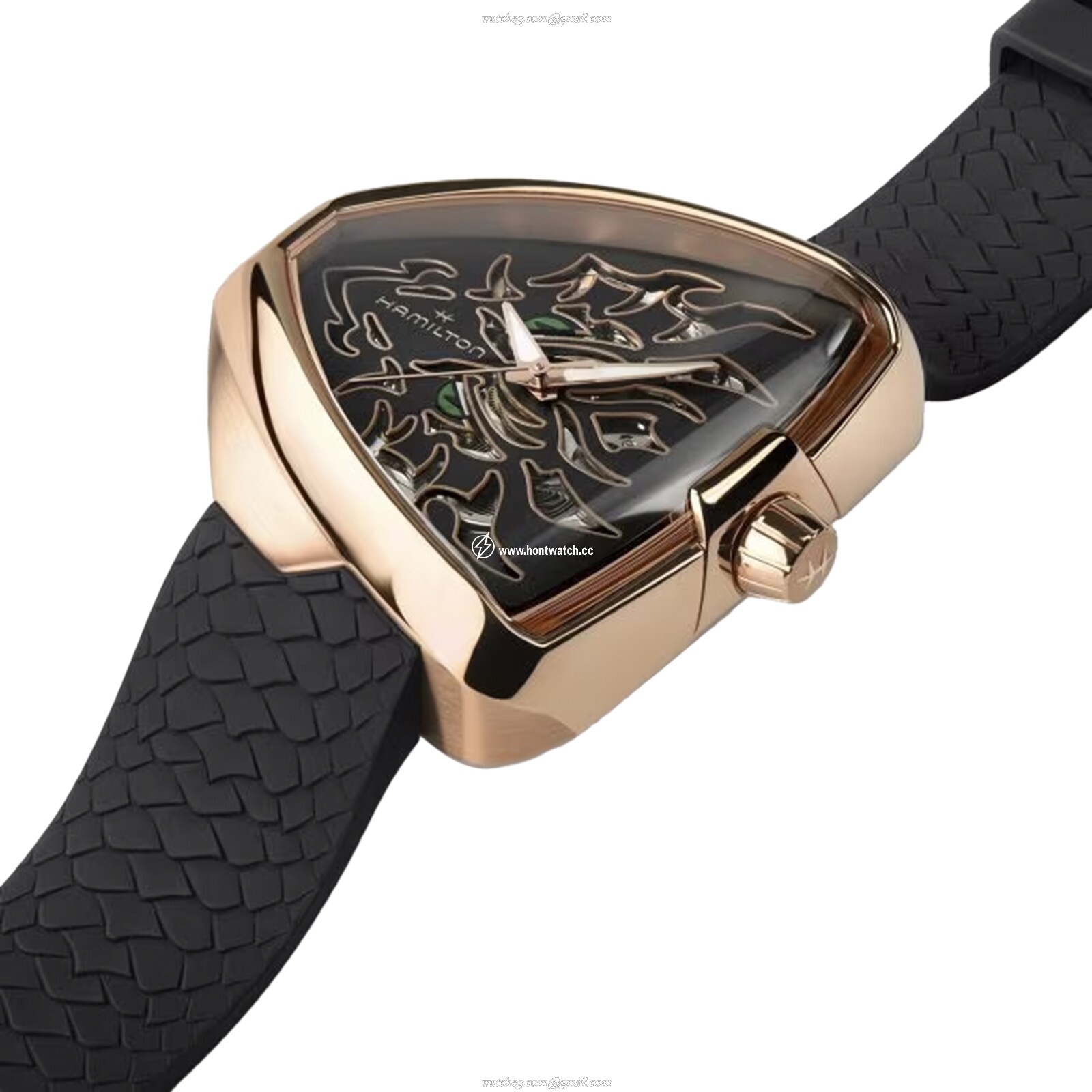 Hamilton Ventura H24525332 Automatic Watch - 42mm Black Dial - Stainless Steel & Rose Gold - Image 2