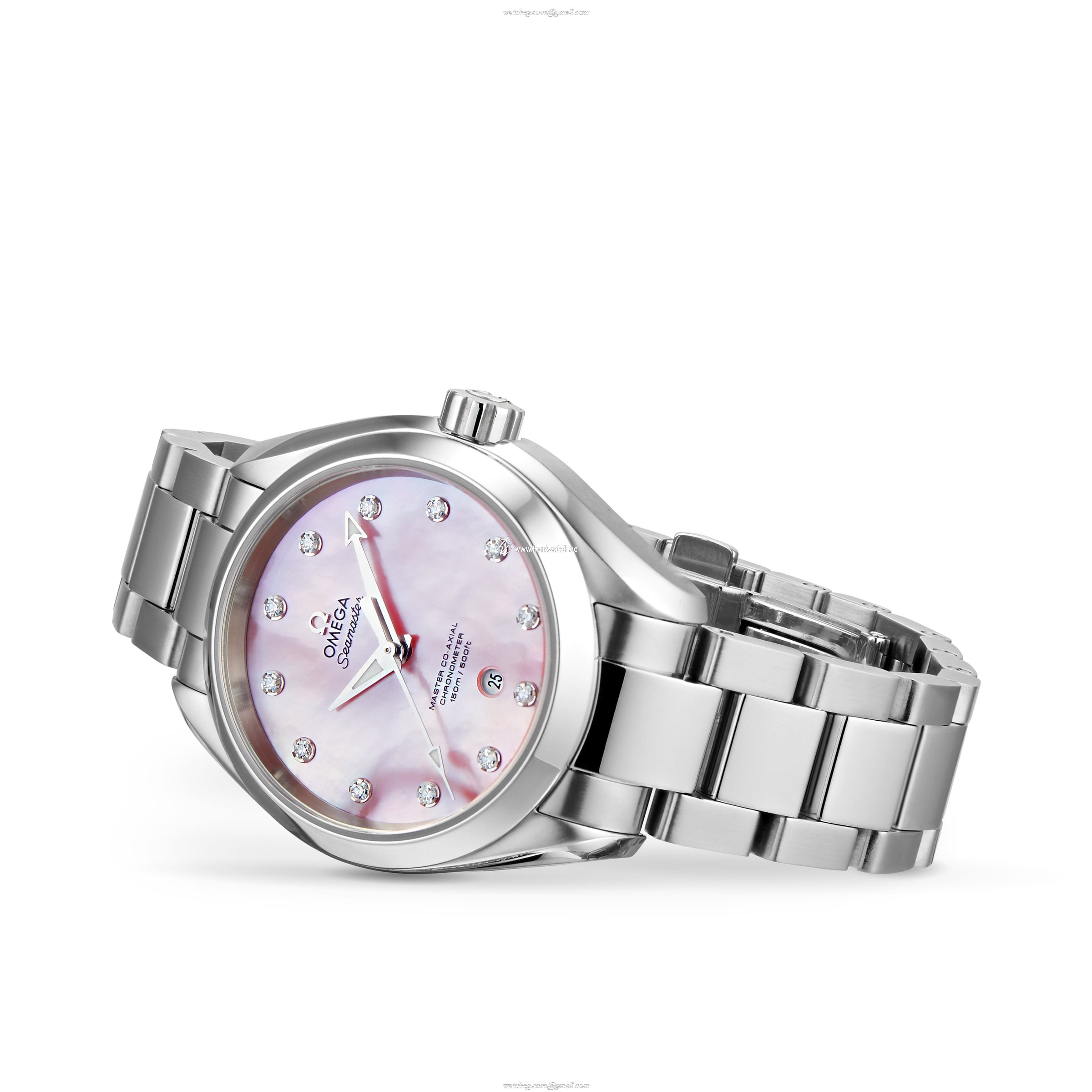 Omega Seamaster 34mm Automatic Pink Dial Diamond Watch | Stainless Steel - Image 2