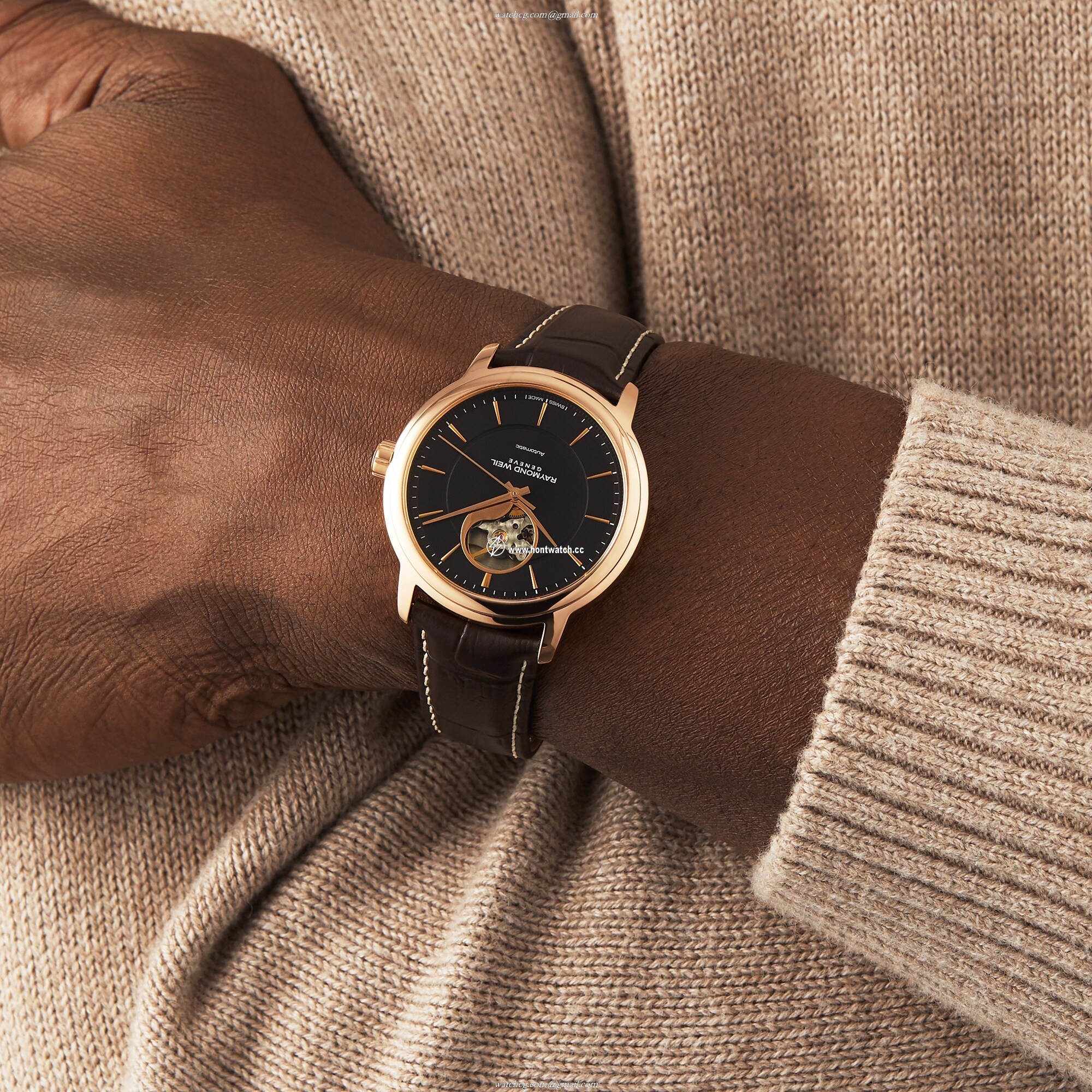 Raymond Weil Maestro Automatic Watch - 40mm Black Dial | Rose Gold & Steel - Image 2