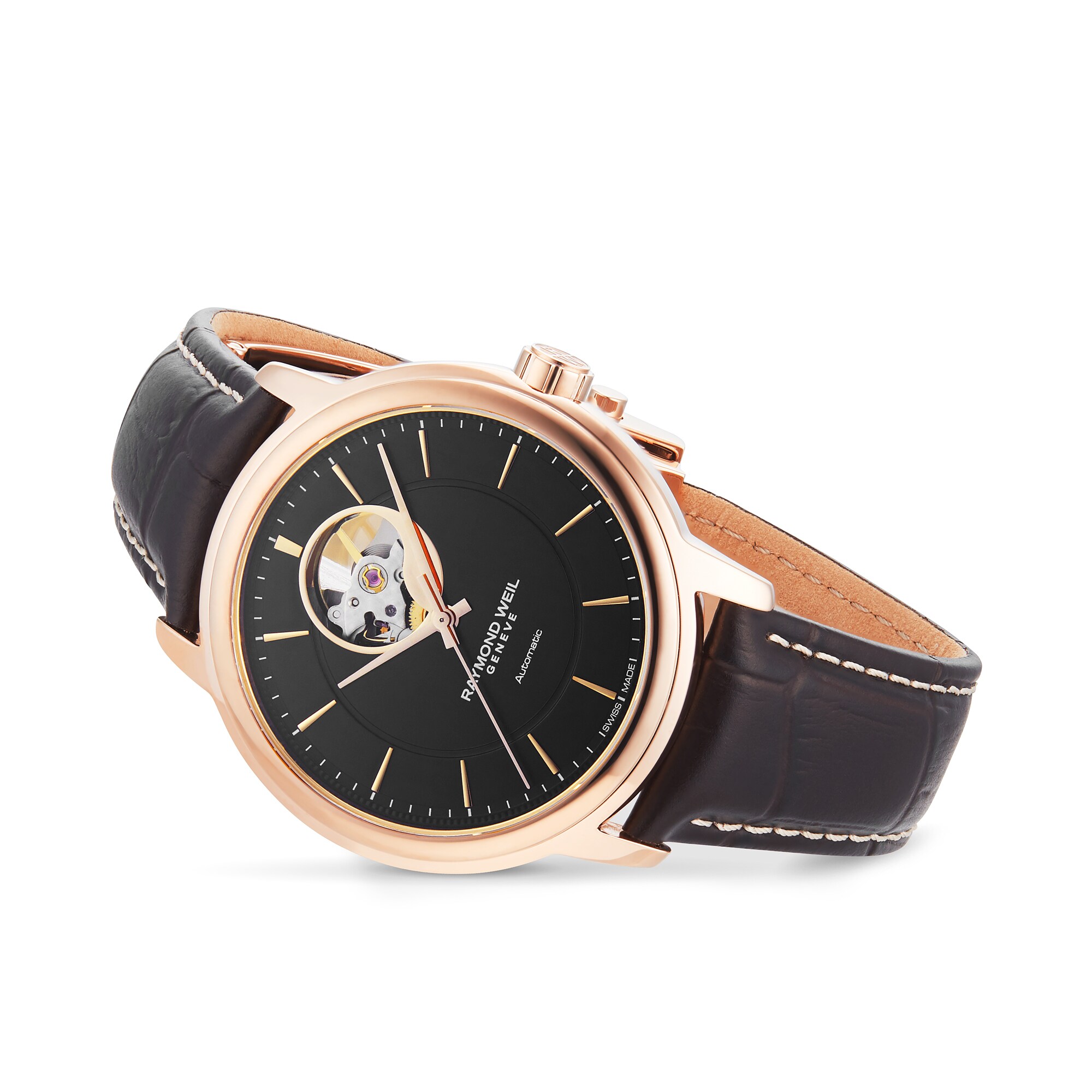 Raymond Weil Maestro Automatic Watch - 40mm Black Dial | Rose Gold & Steel - Image 3