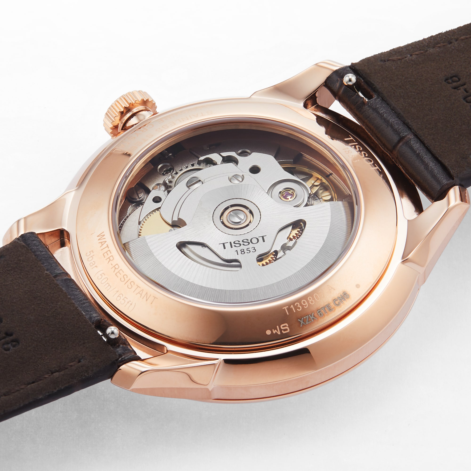 Tissot T-Classic Automatic Watch - 39mm Silver Dial | Stainless Steel & Rose Gold - Image 4