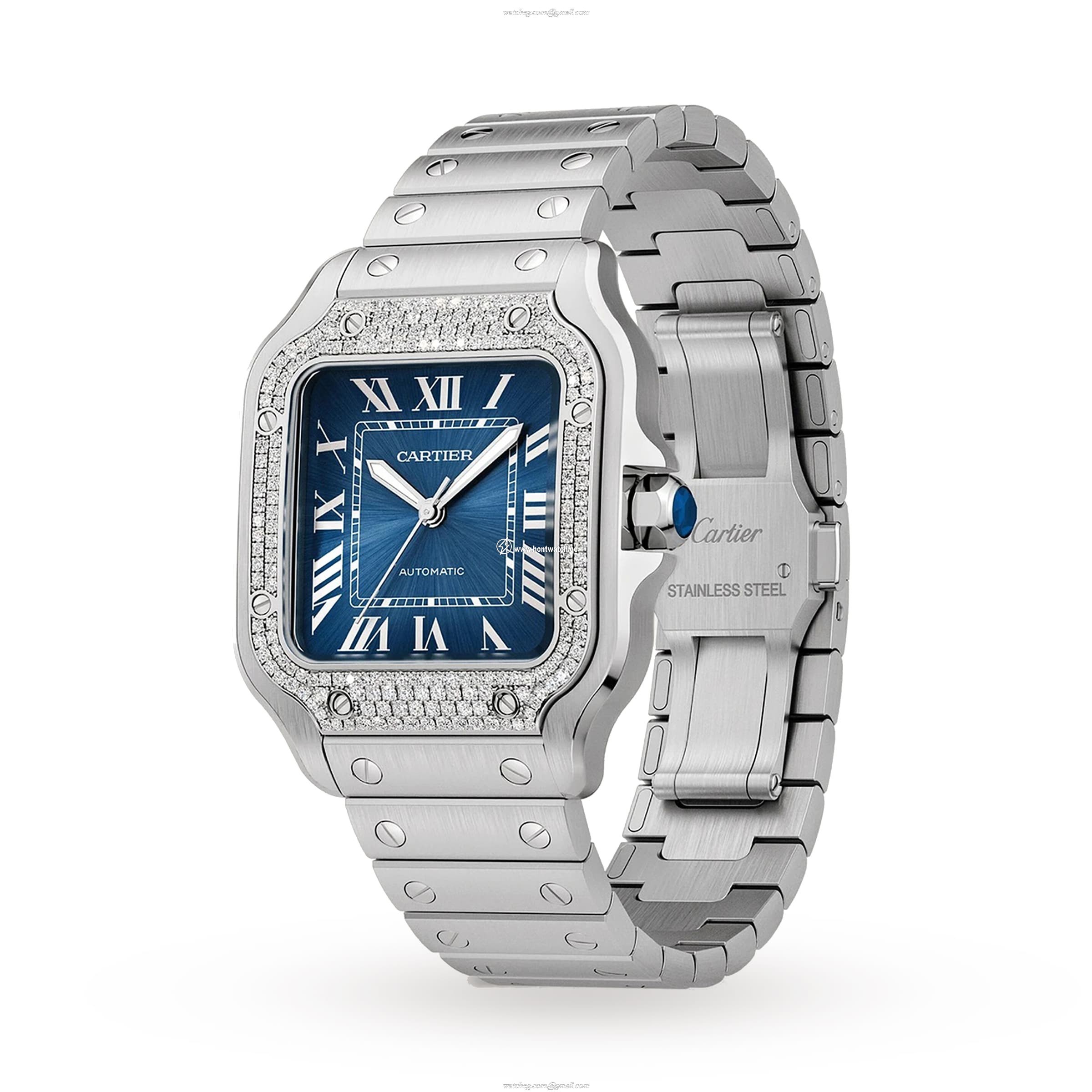Cartier Santos de Cartier W4SA0006 | 35mm Steel Automatic Blue Dial Watch - Image 2