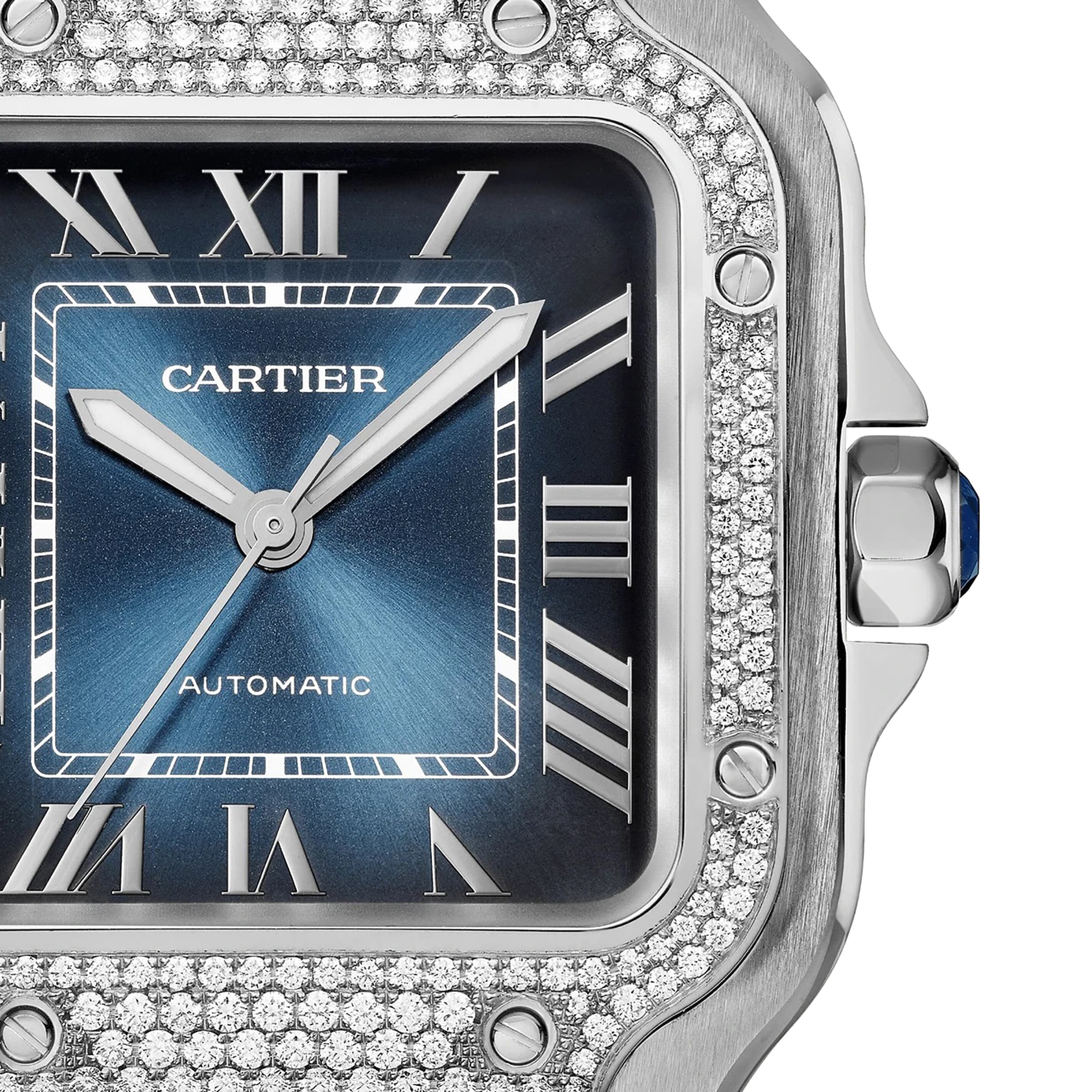 Cartier Santos de Cartier W4SA0006 | 35mm Steel Automatic Blue Dial Watch - Image 3