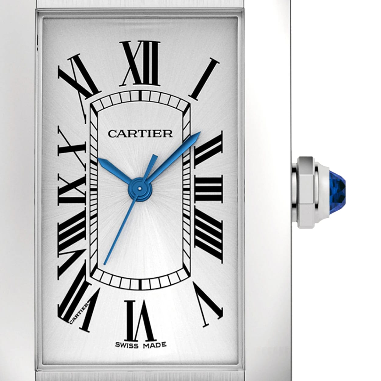 Cartier Tank Americaine WSTA0044 Steel Quartz Silver Dial Replica Watch - Image 3