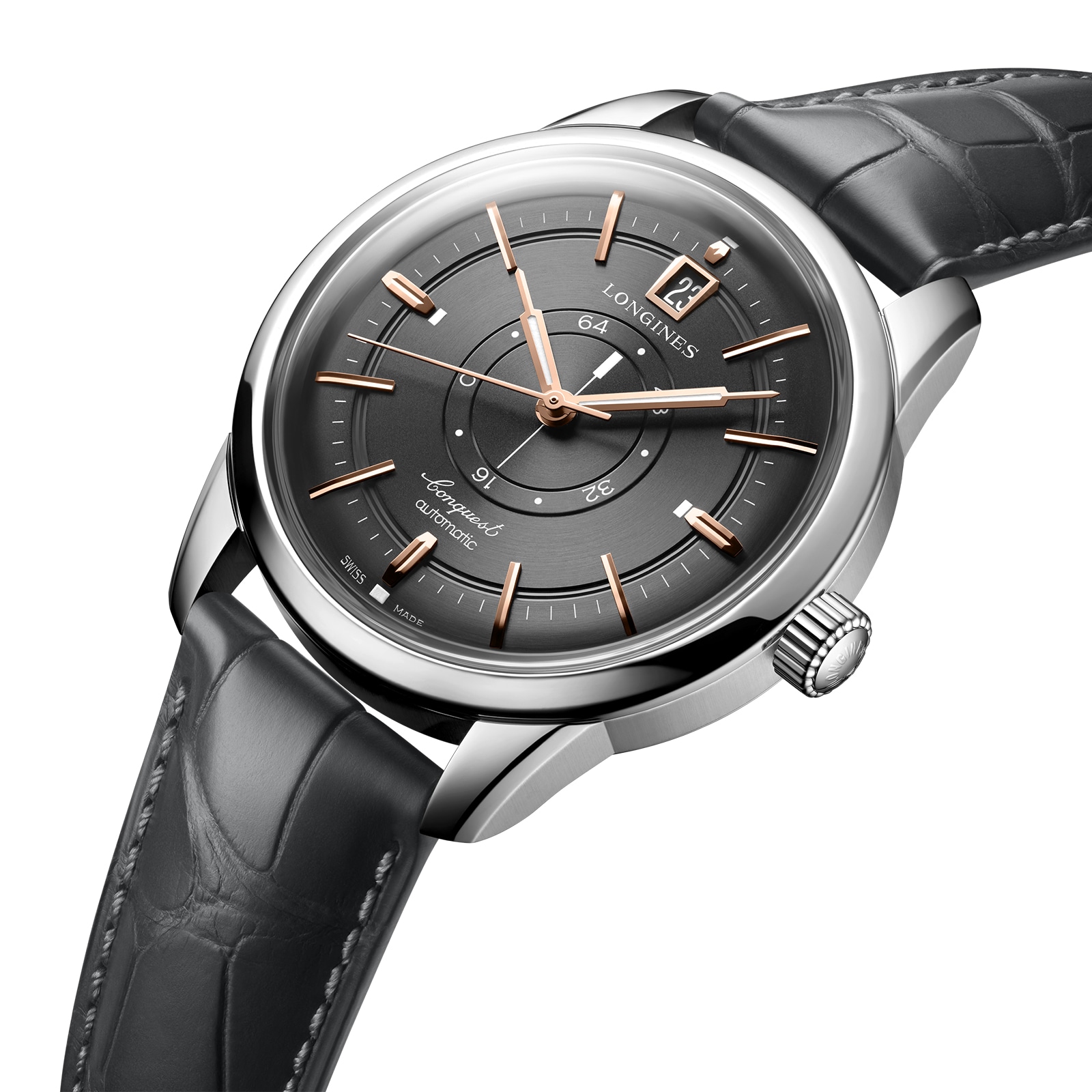 Longines Conquest Automatic Grey Dial Watch - 38mm Stainless Steel - Image 3