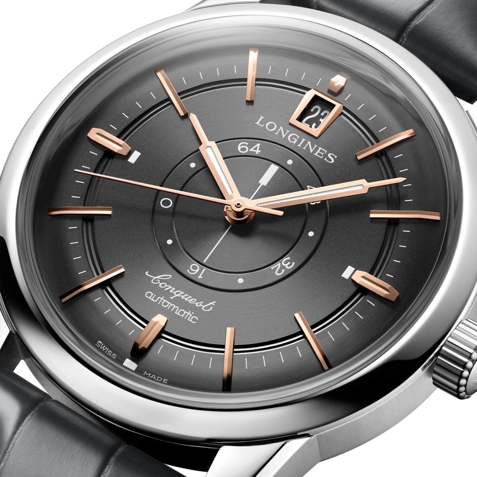 Longines Conquest Automatic Grey Dial Watch - 38mm Stainless Steel - Image 4