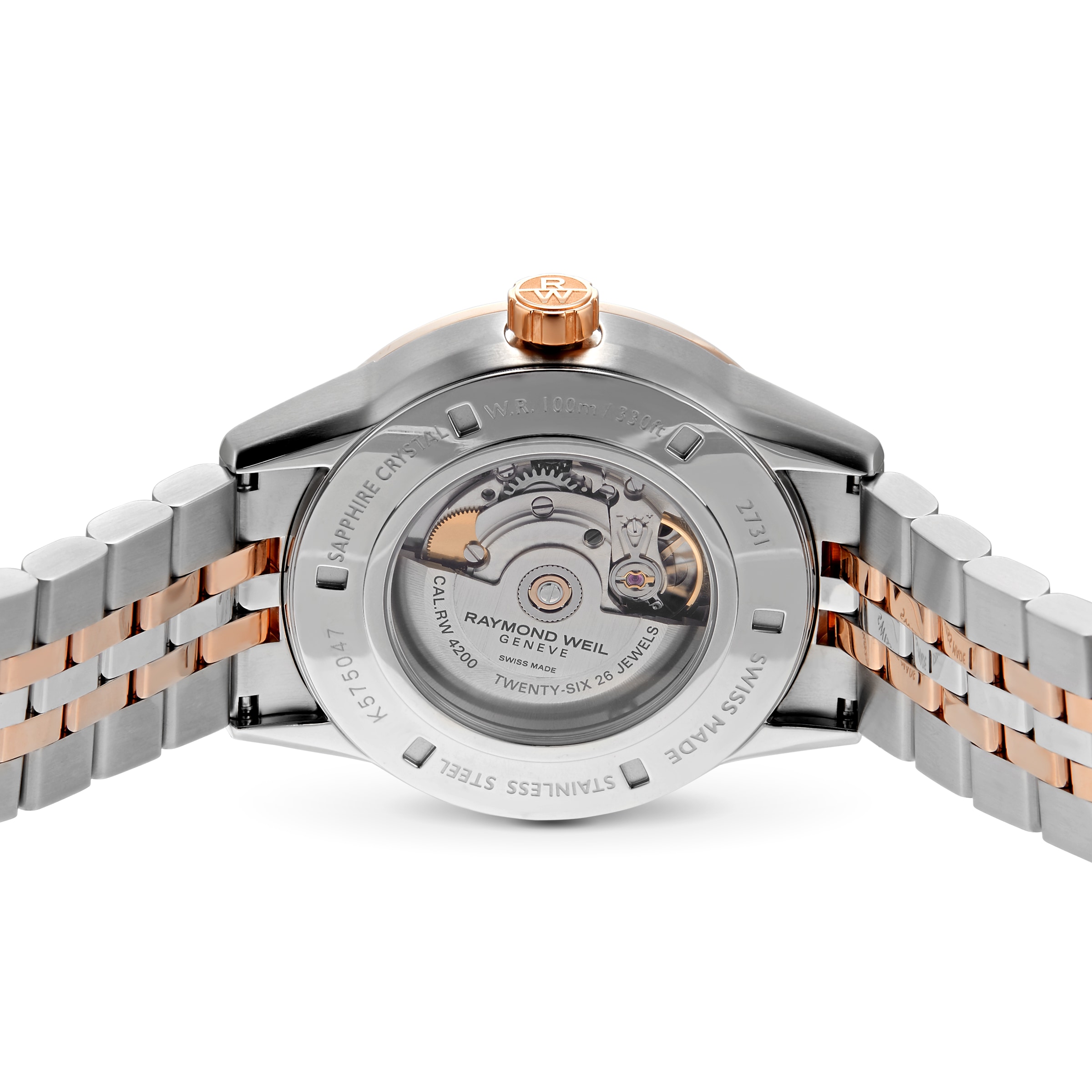 Raymond Weil Freelancer Automatic Watch - 42mm Black Dial - Rose Gold & Steel - Image 4