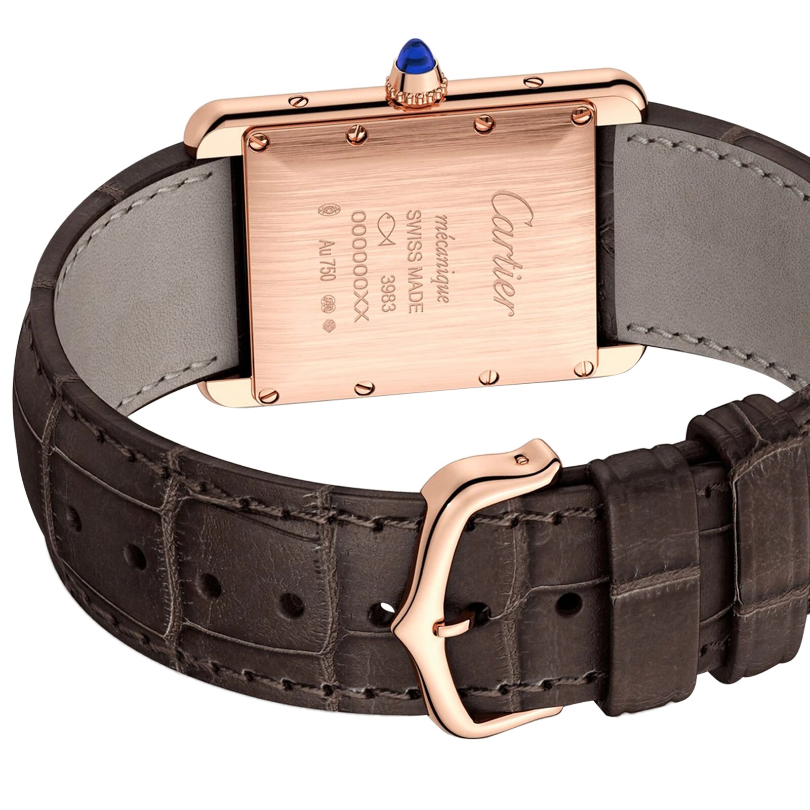 Cartier Tank Louis Cartier WGTA0011 Rose Gold Manual Winding Silver Dial - Image 4
