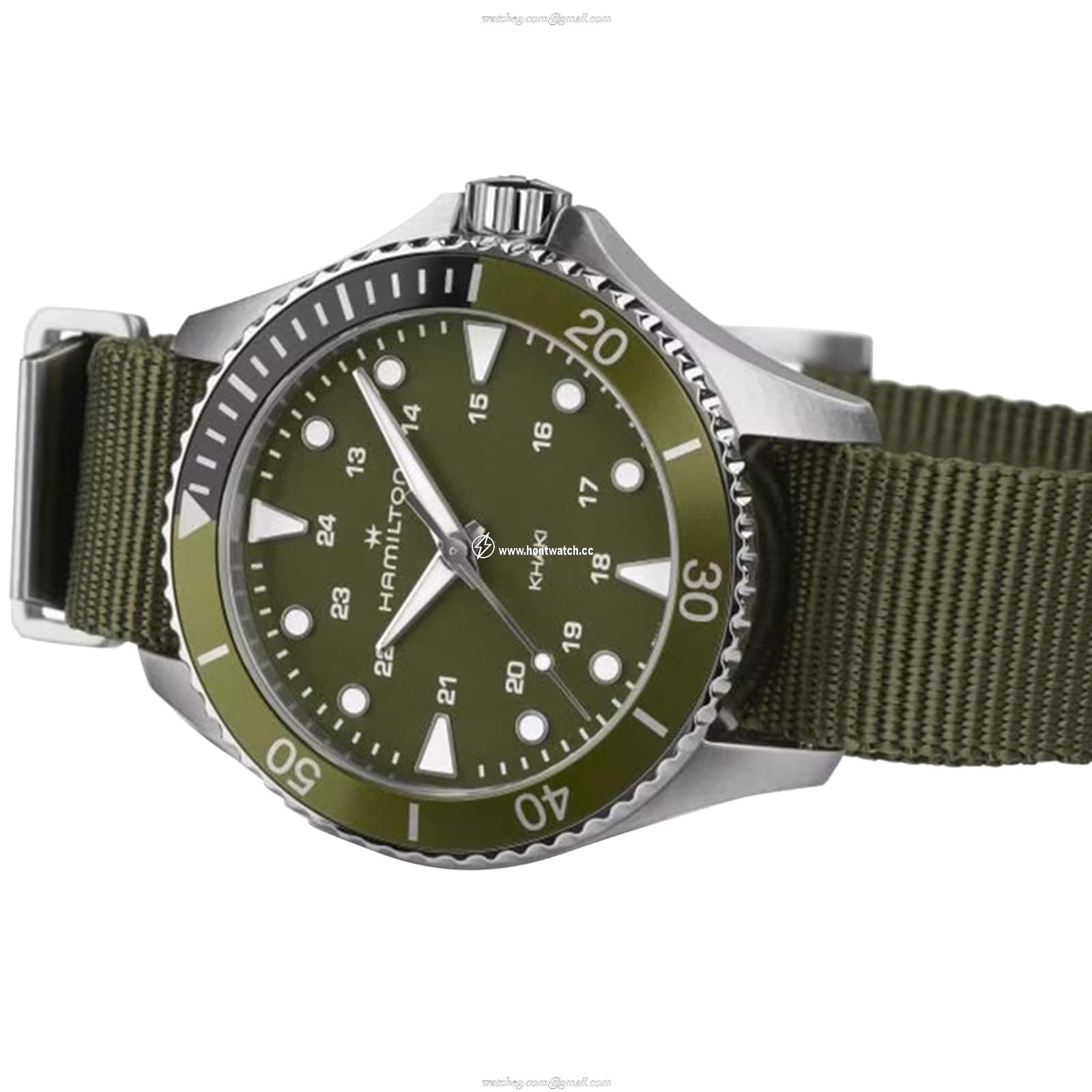 Hamilton Khaki Navy H82241961 | 37mm Green Dial | Stainless Steel Quartz - Image 2