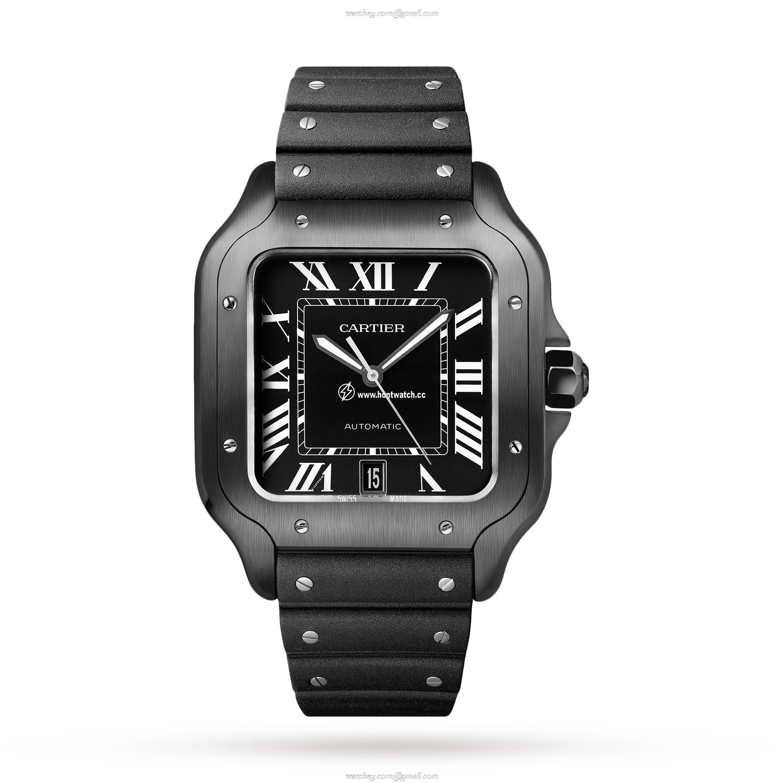 Cartier Santos de Cartier WSSA0039 - 40mm Steel Automatic Black Watch - Image 2