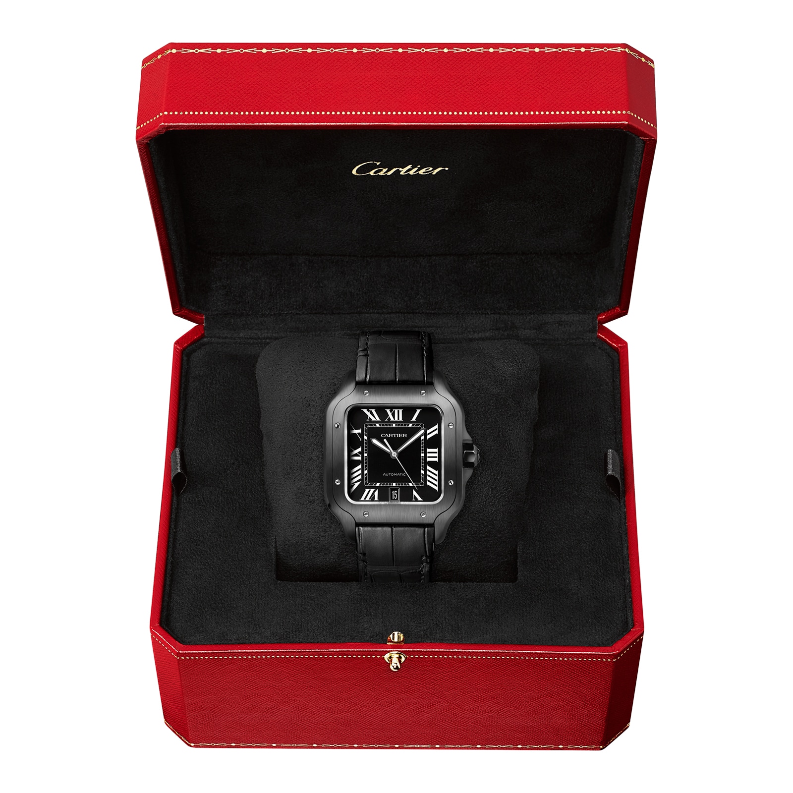 Cartier Santos de Cartier WSSA0039 - 40mm Steel Automatic Black Watch - Image 3