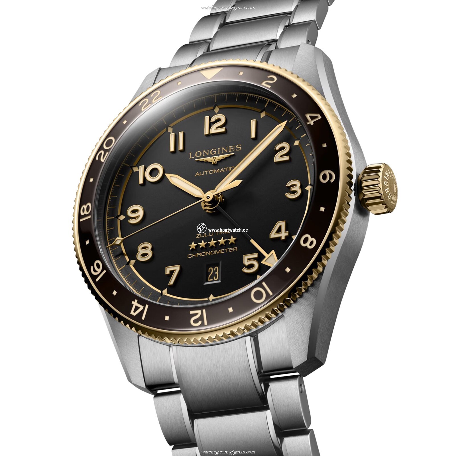 Longines Spirit L38125536 Automatic Grey Watch - 42mm Stainless Steel & 18K Gold - Image 2