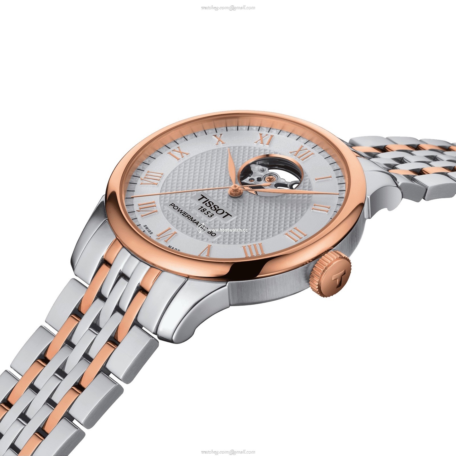 Tissot T-Classic Le Locle Automatic Watch - 39mm Silver Dial & Rose Gold - Image 2