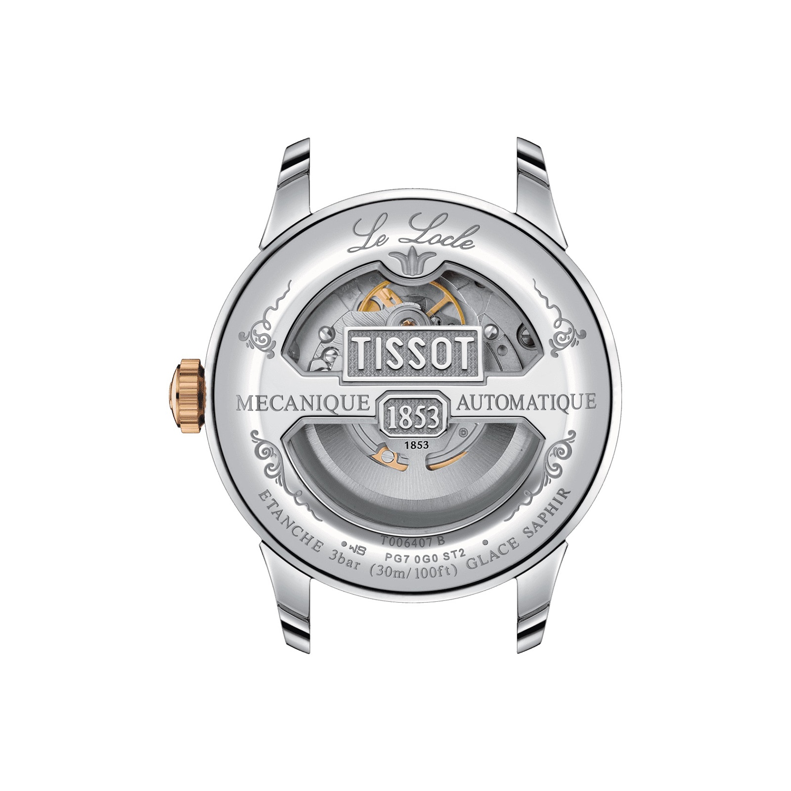 Tissot T-Classic Le Locle Automatic Watch - 39mm Silver Dial & Rose Gold - Image 3