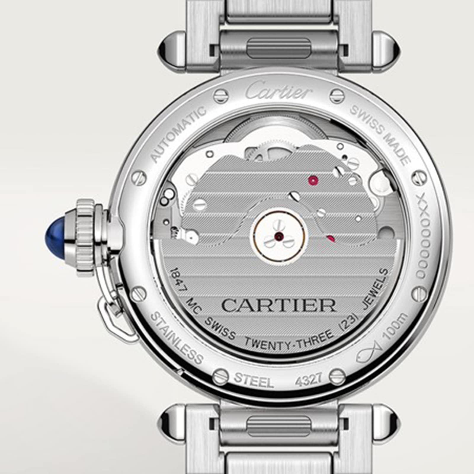 Cartier Pasha de Cartier WSPA0013 | 35mm Steel Automatic Watch - Silver Dial - Image 3