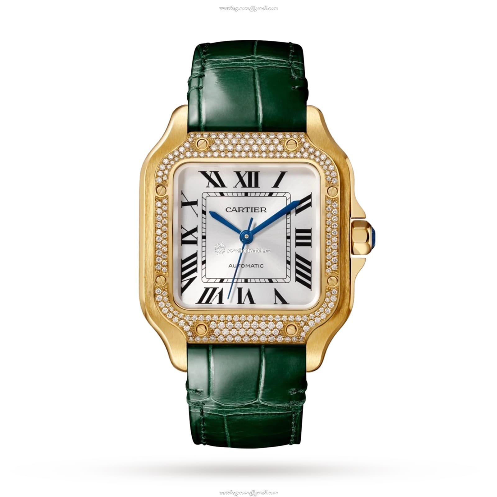 Cartier Santos de Cartier WJSA0013 - Yellow Gold Automatic Watch - 35mm Silver Dial - Image 2