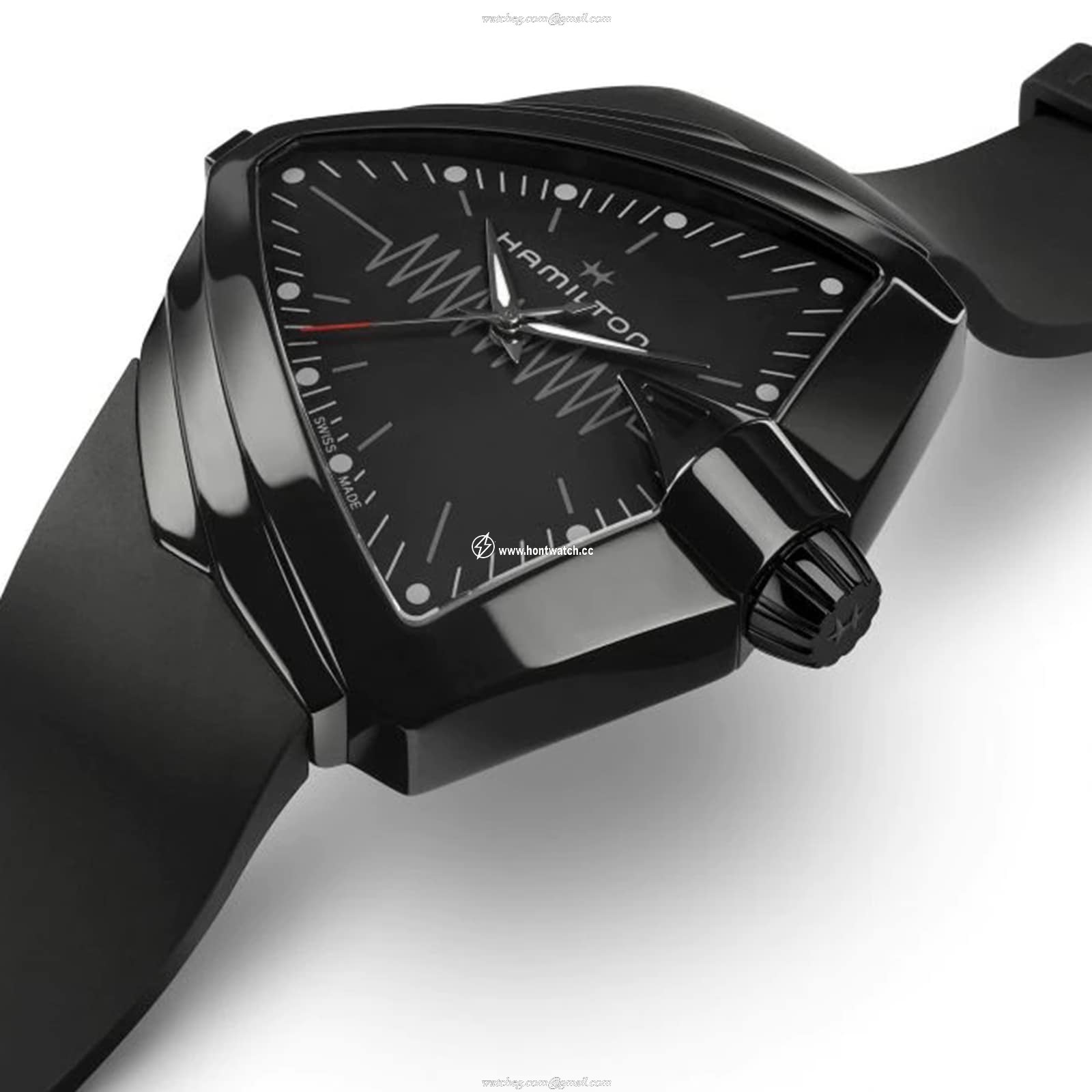 Hamilton Ventura H24604330 | 52mm Black Dial | Stainless Steel Quartz Watch - Image 2