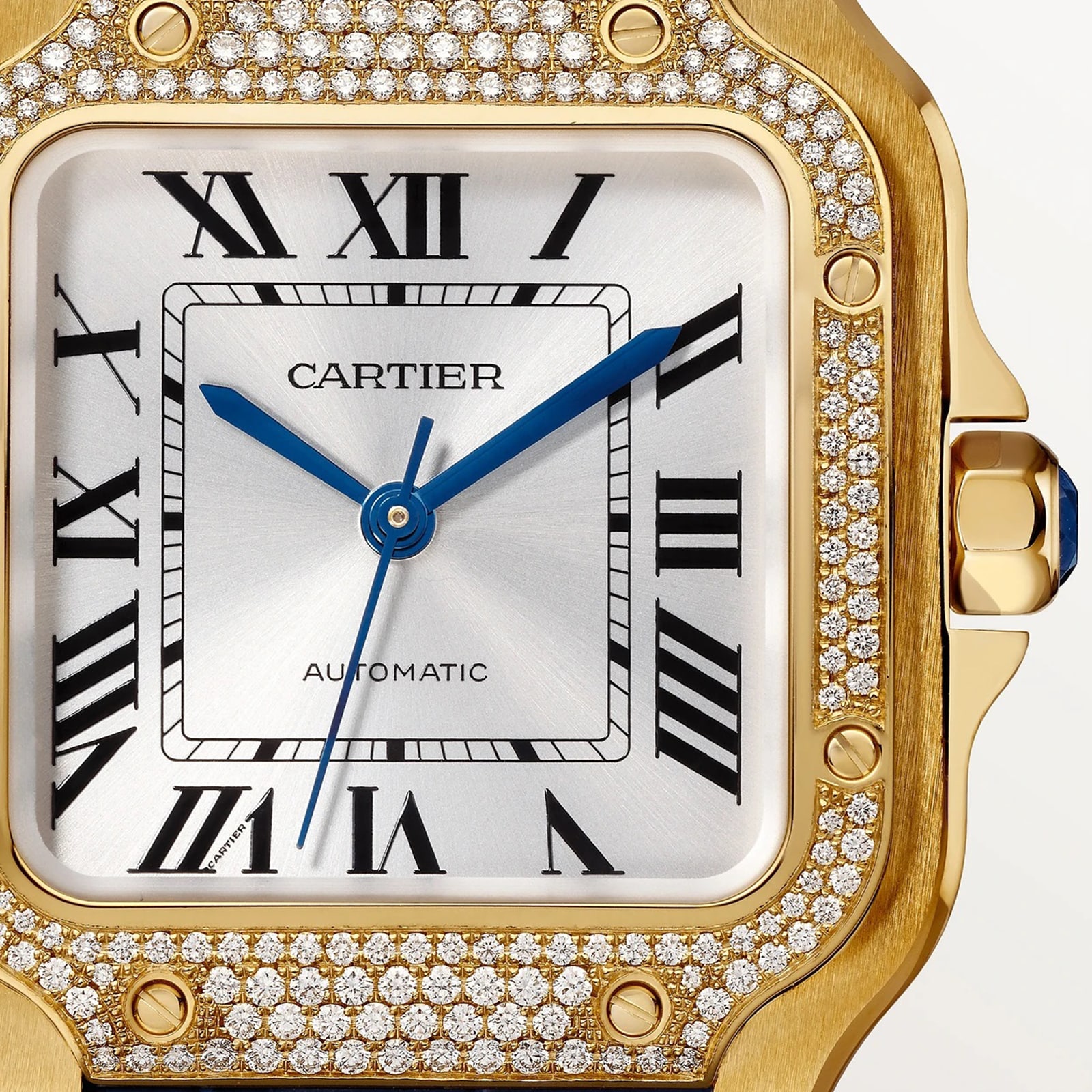 Cartier Santos de Cartier WJSA0013 - Yellow Gold Automatic Watch - 35mm Silver Dial - Image 4