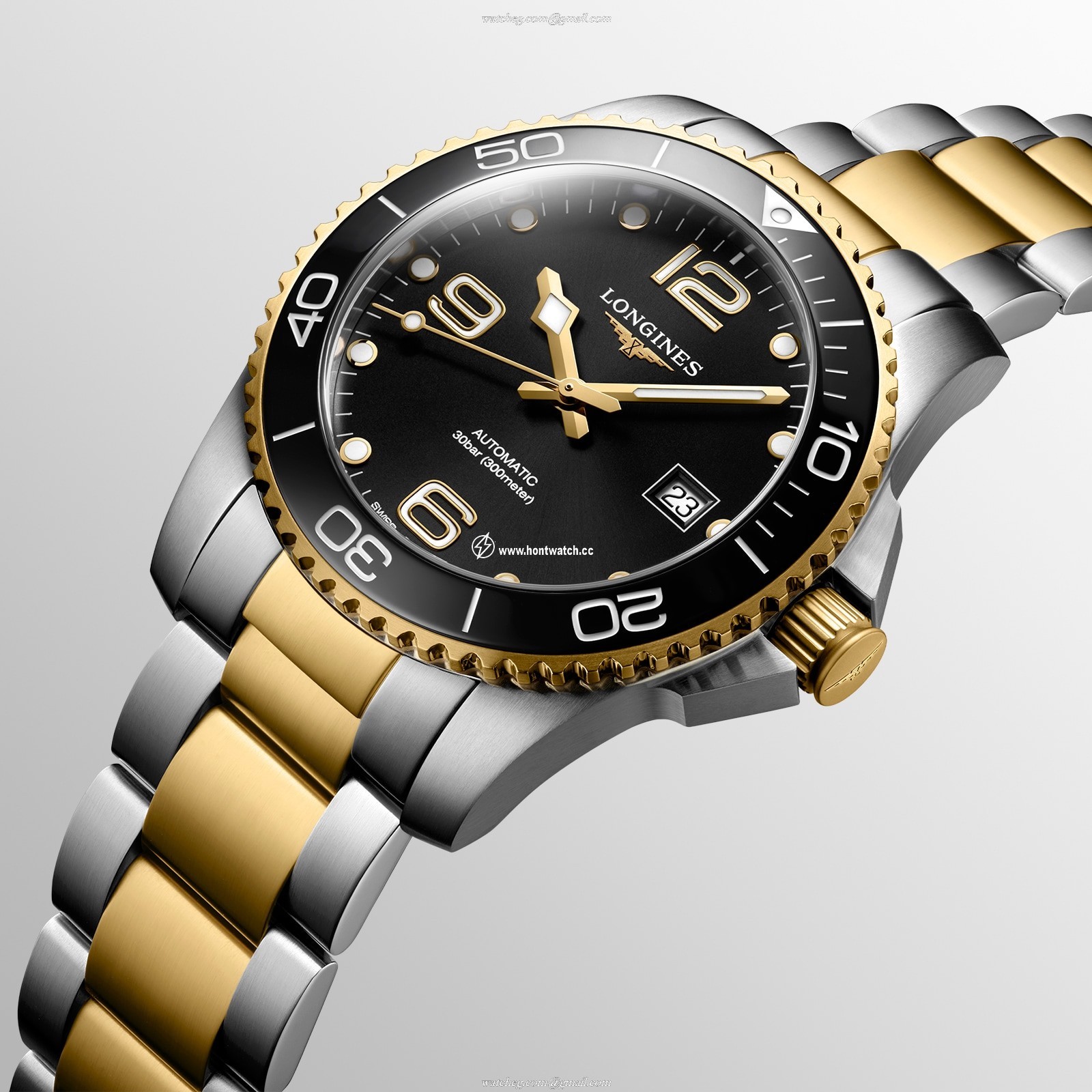 Longines HydroConquest 41mm Automatic Black - 300m Water Resistant - Image 2
