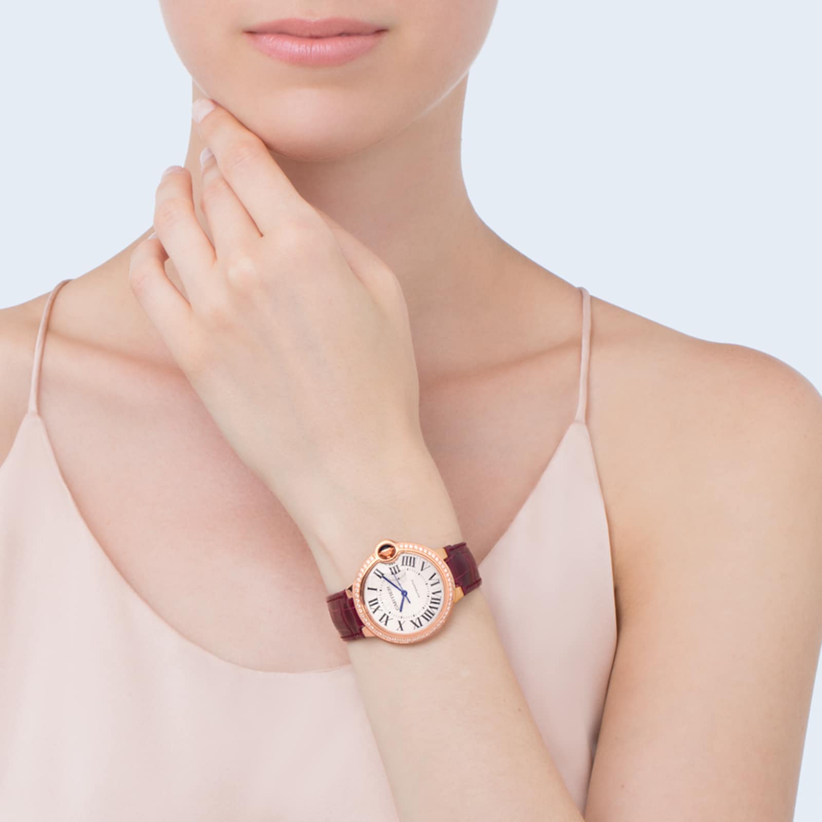 Cartier Ballon Bleu 36mm Rose Gold Automatic Watch - Silver Dial & Roman Numerals - Image 3
