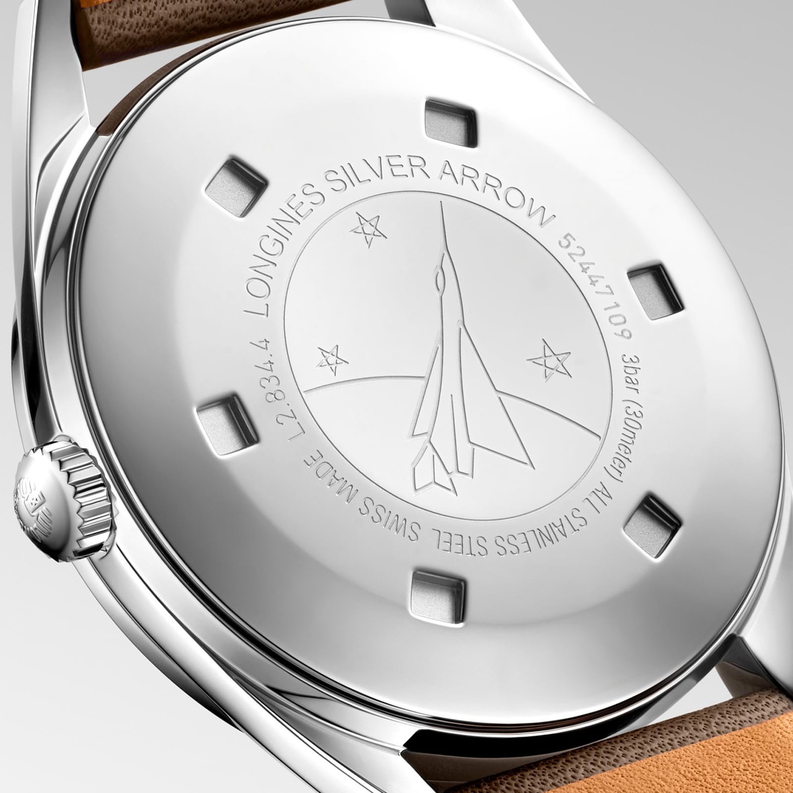 Longines Heritage Silver Arrow Automatic Watch - 38.5mm Stainless Steel - Image 3
