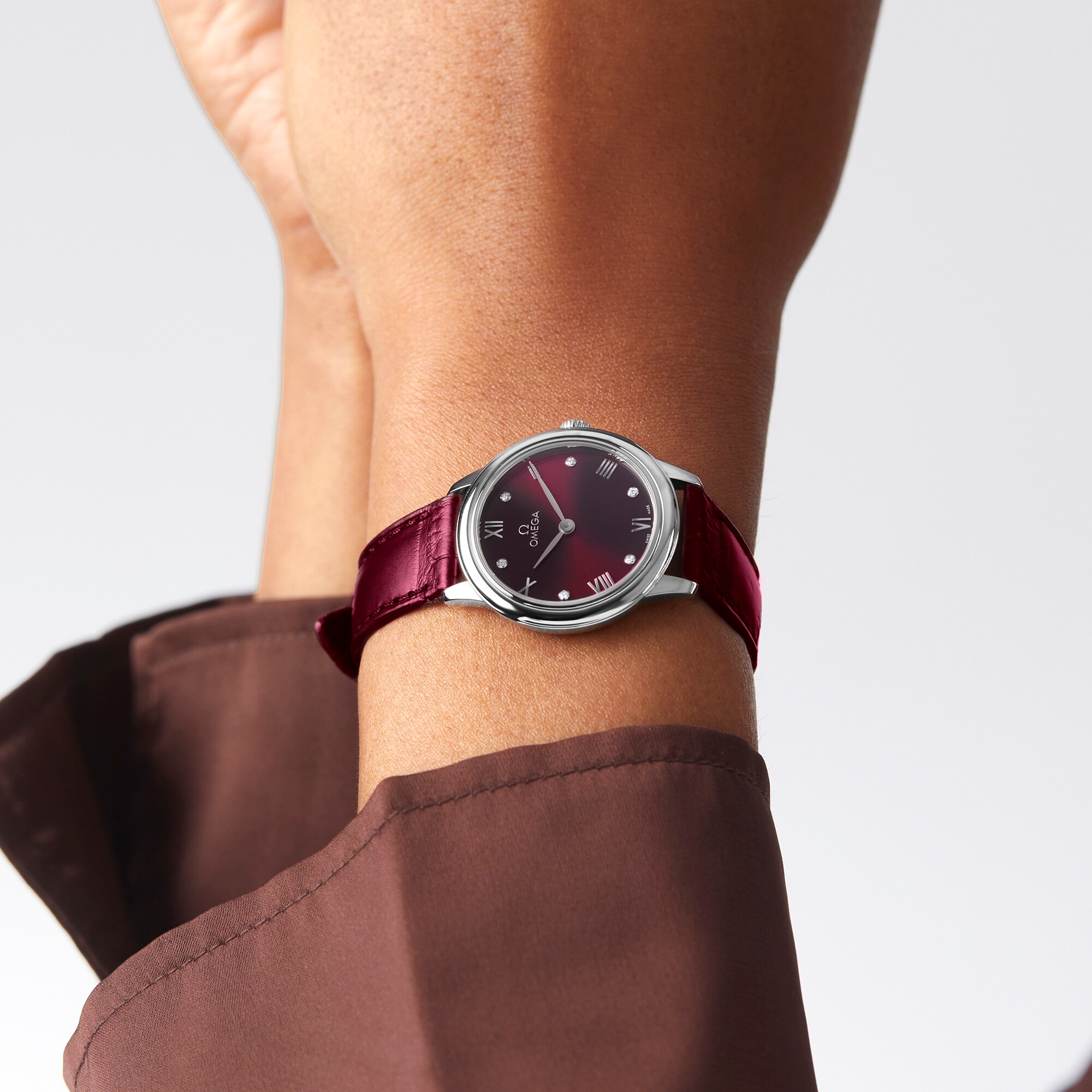 Omega Deville Prestige Red Dial | Stainless Steel & Calfskin | Quartz Watch - Image 3