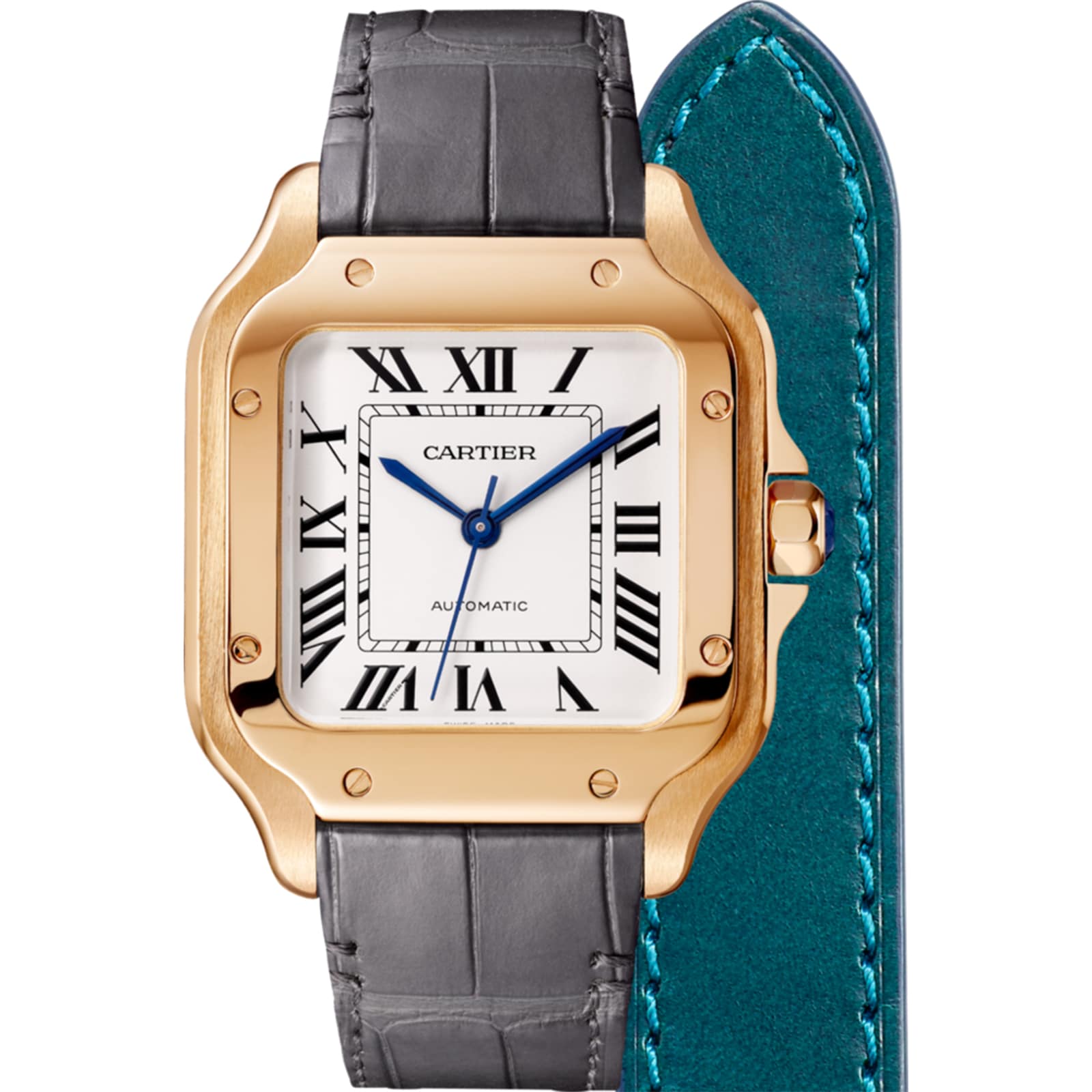 Cartier Santos de Cartier WGSA0028 - Rose Gold Automatic Watch | 35mm Silver Dial - Image 3