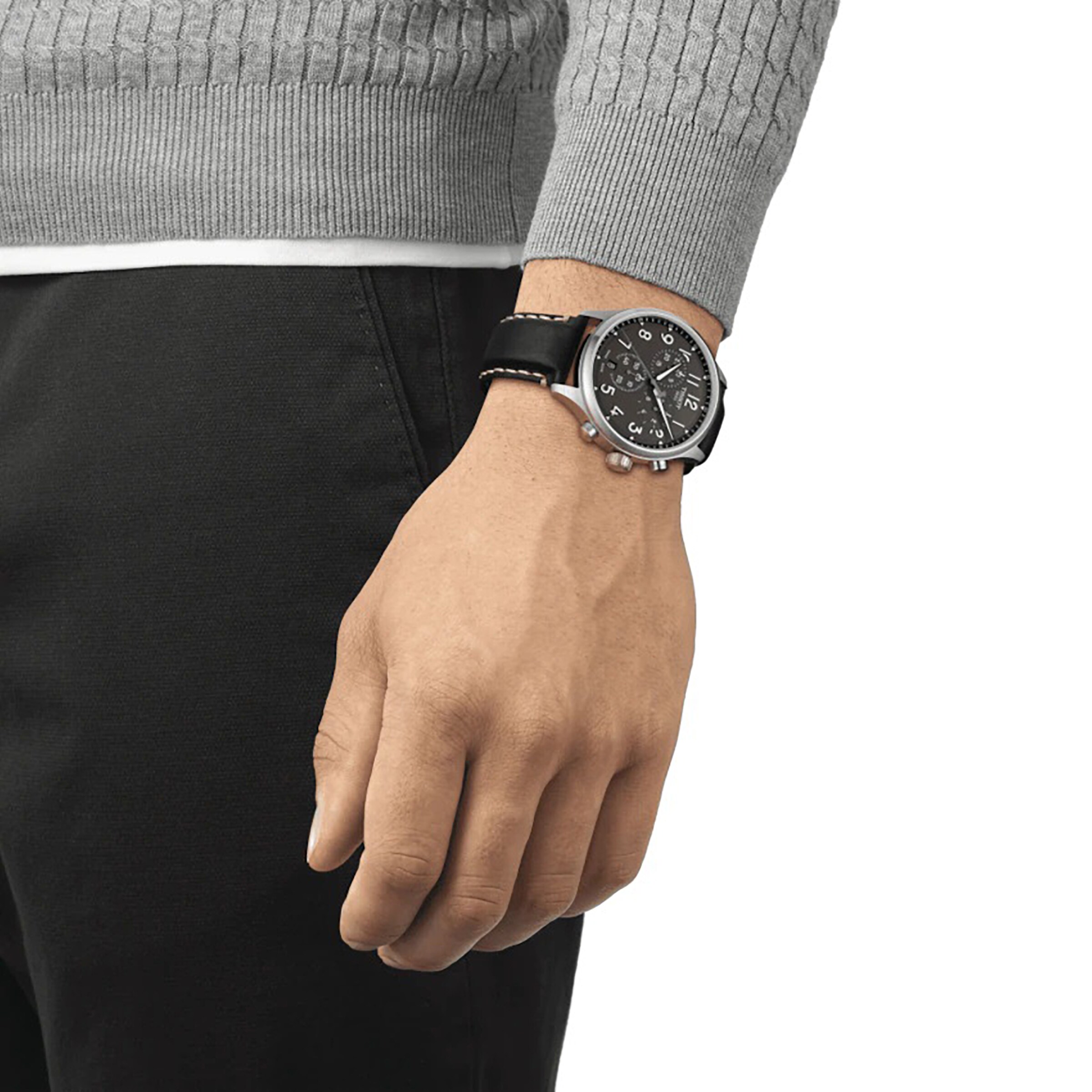 Tissot T-Sport Chrono XL | 45mm Black Dial | Stainless Steel & Leather - Image 4