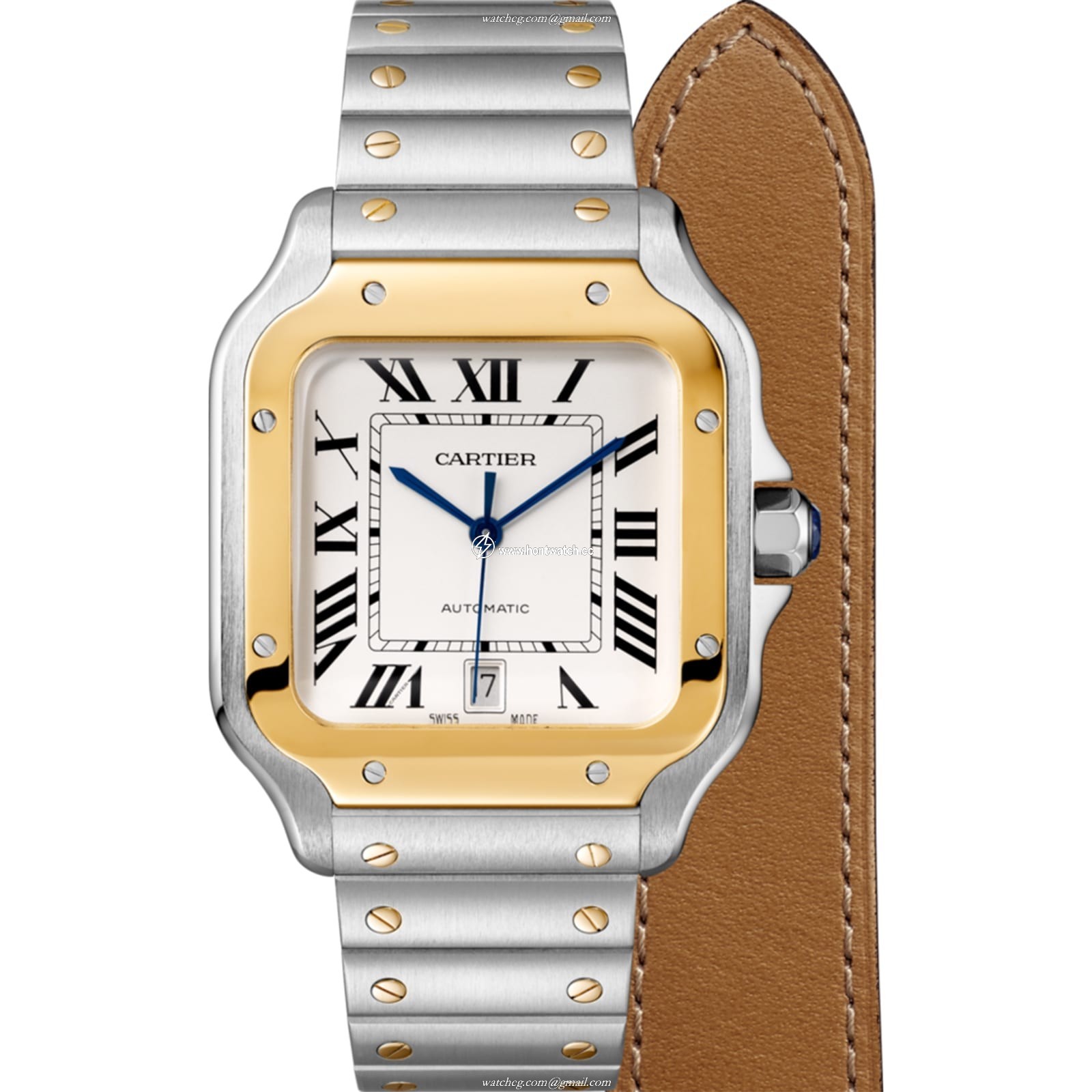 Cartier Santos de Cartier W2SA0009 - 40mm Steel & Gold Automatic Watch - Image 2