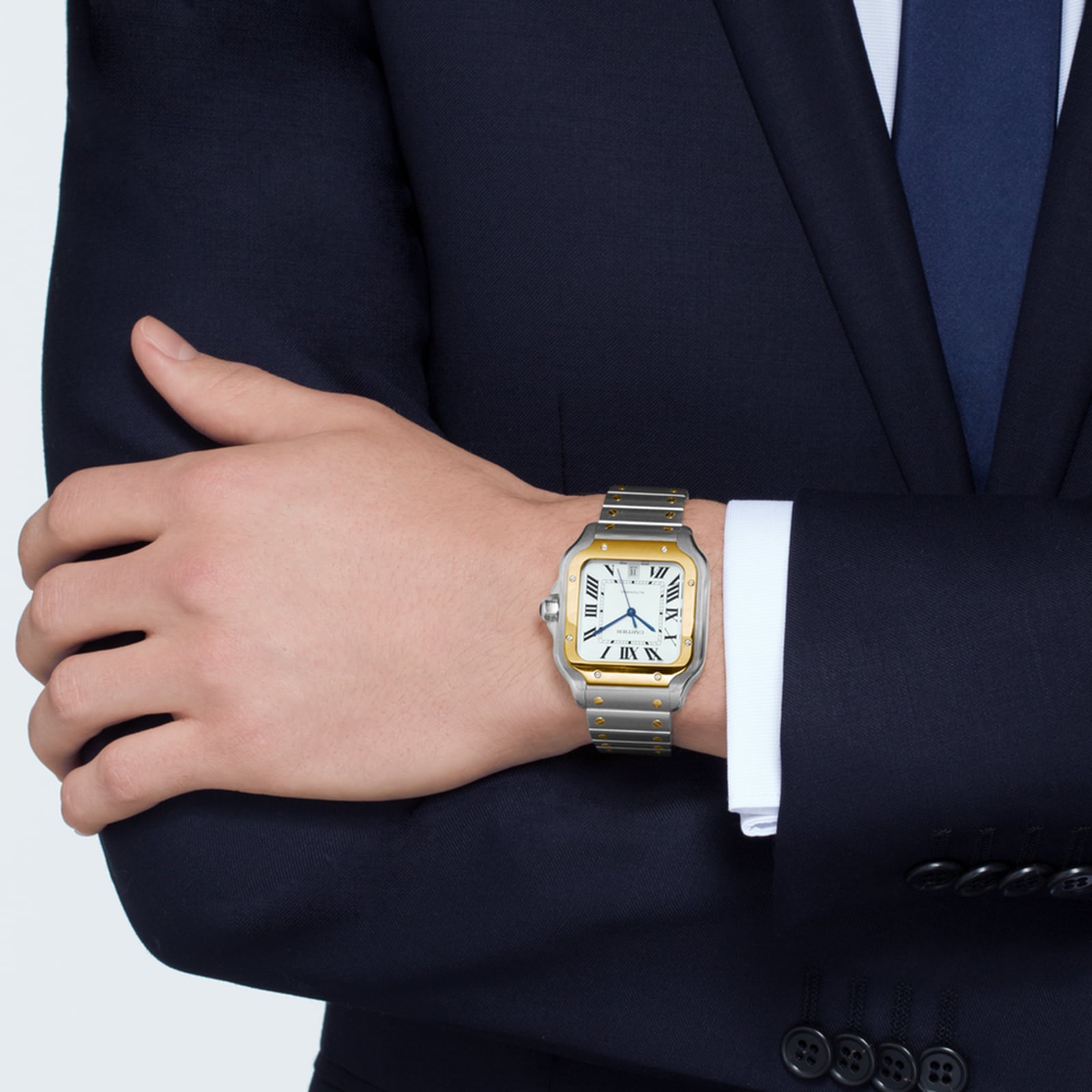 Cartier Santos de Cartier W2SA0009 - 40mm Steel & Gold Automatic Watch - Image 4