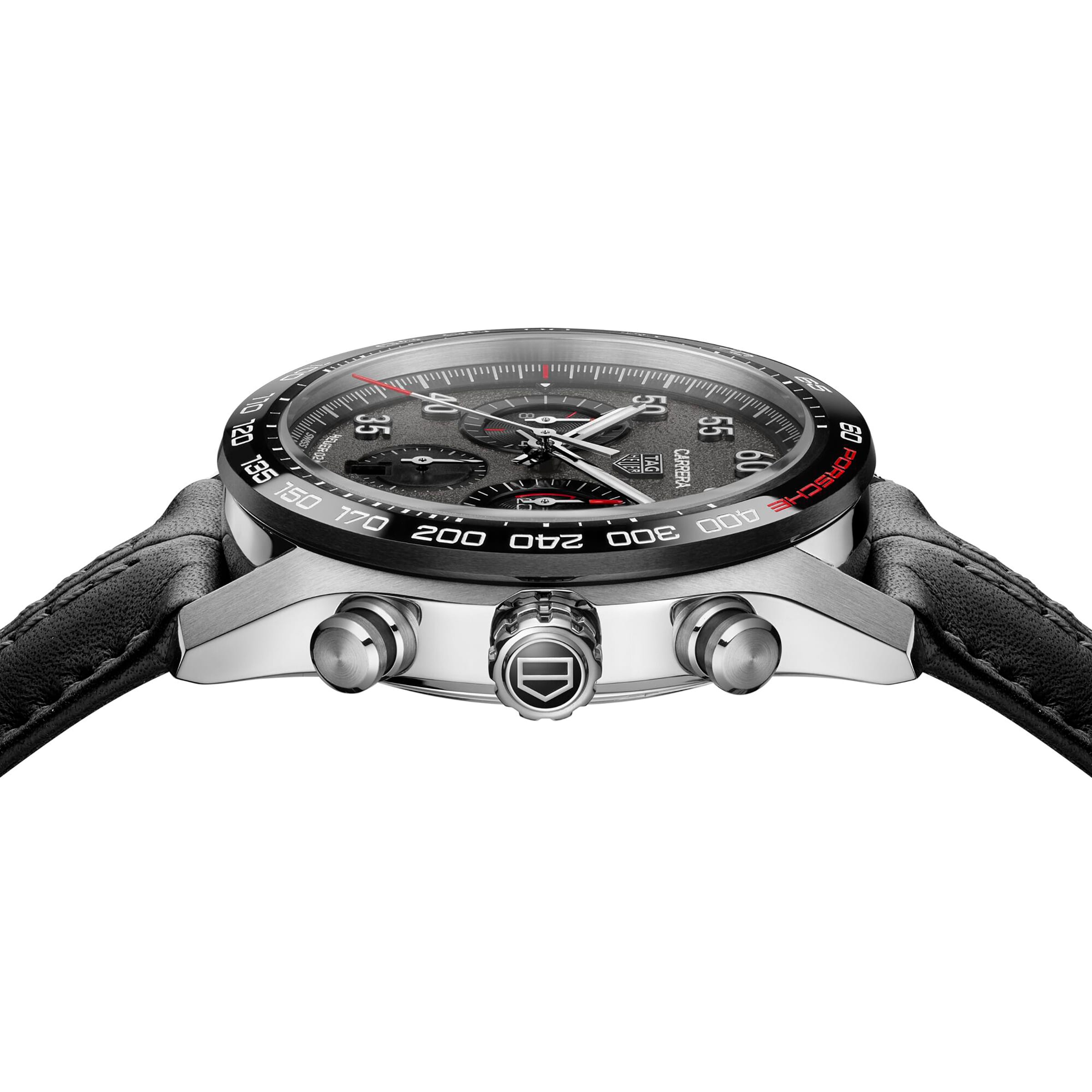 TAG Heuer Carrera Automatic Grey Watch - 44mm Stainless Steel & Leather - Image 3