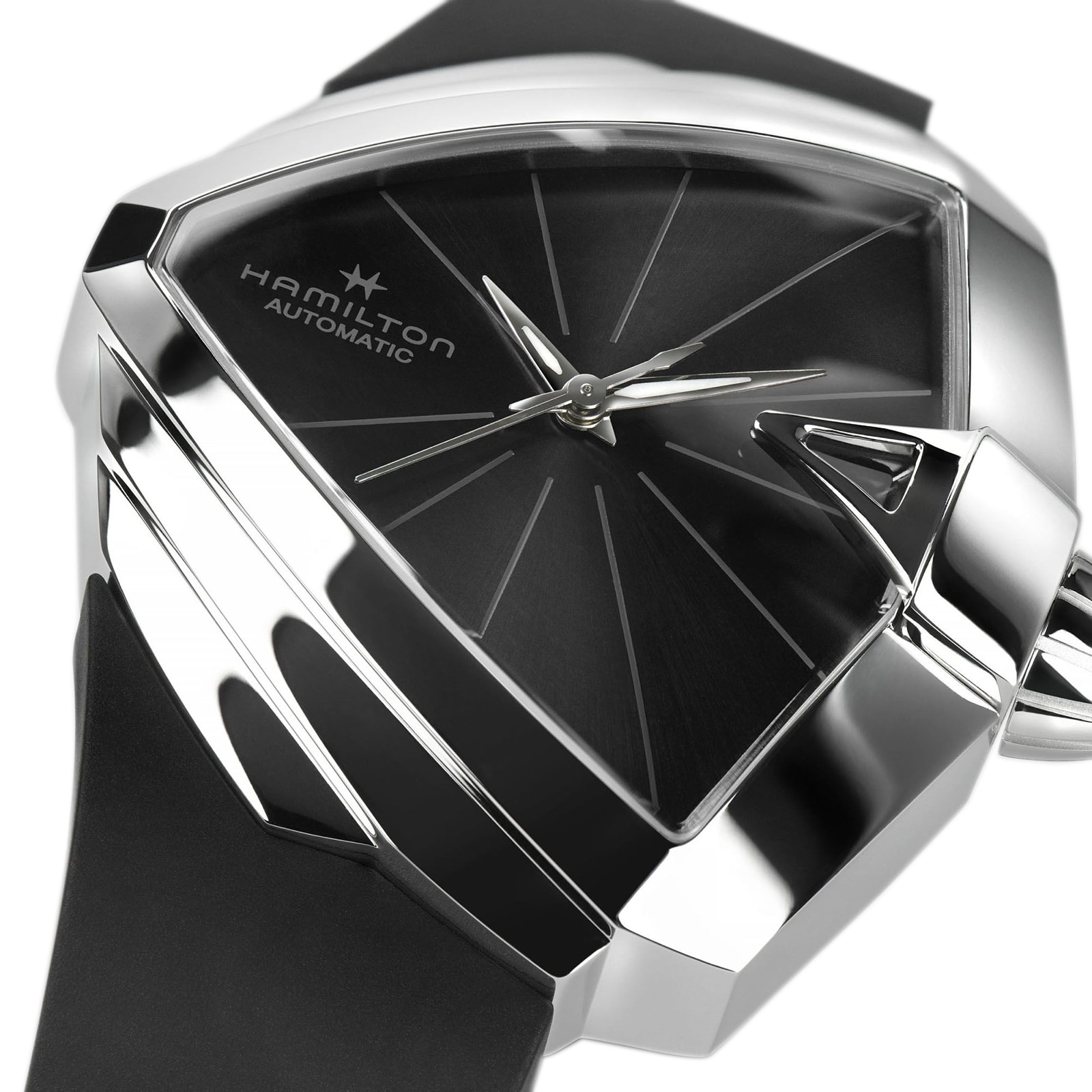 Hamilton Ventura H24105330 Automatic Watch - 38mm Stainless Steel - Black Dial - Image 4