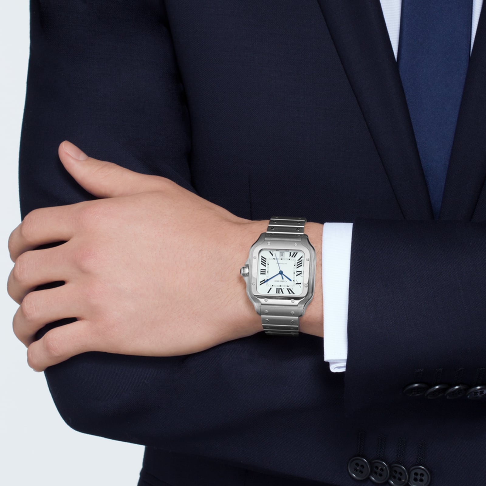 Cartier Santos de Cartier WSSA0018 - 40mm Steel Automatic Watch - Silver Dial - Image 4