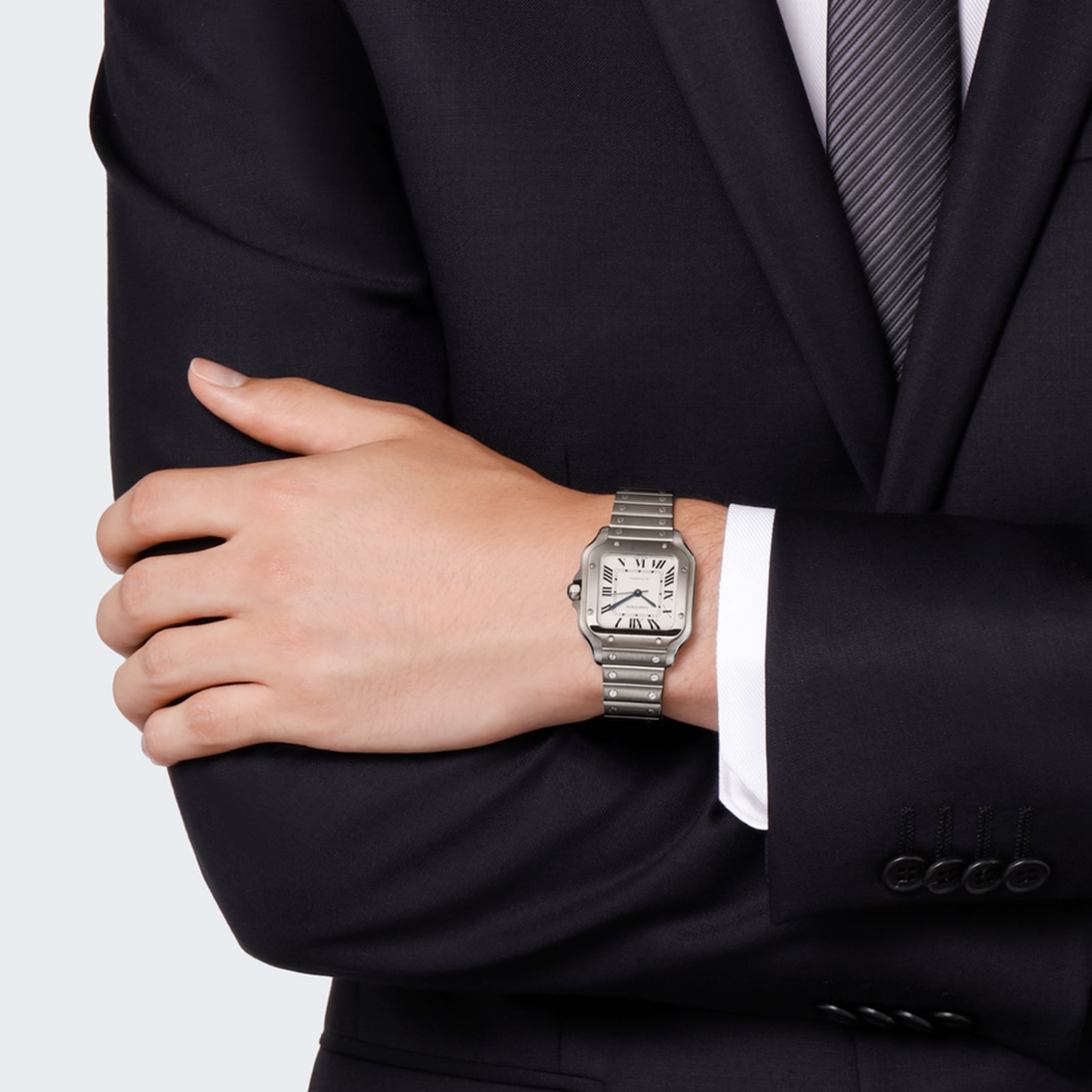 Cartier Santos de Cartier WSSA0029 - 35mm Steel Automatic Watch - Silver Dial - Image 4