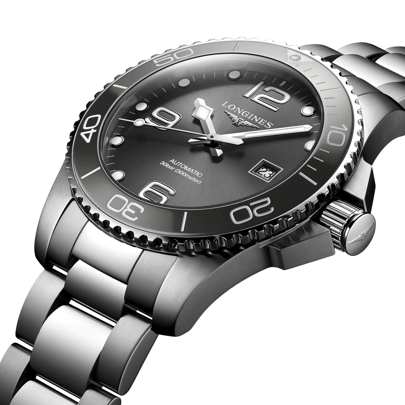 Longines HydroConquest Automatic Grey Watch - 43mm Stainless Steel - Image 3