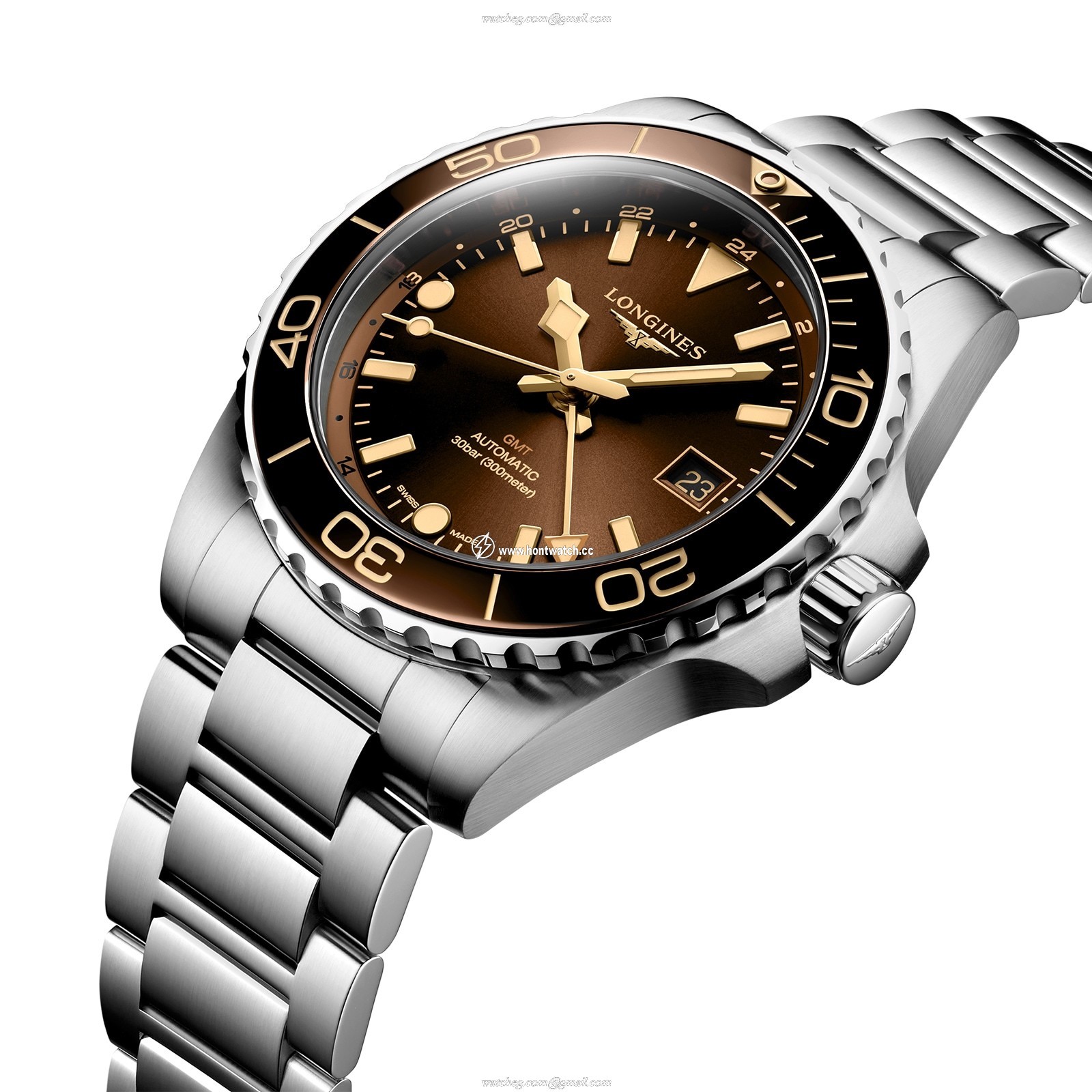 Longines HydroConquest L37904666 Automatic Watch - 41mm Brown Dial - Steel & Ceramic - Image 2