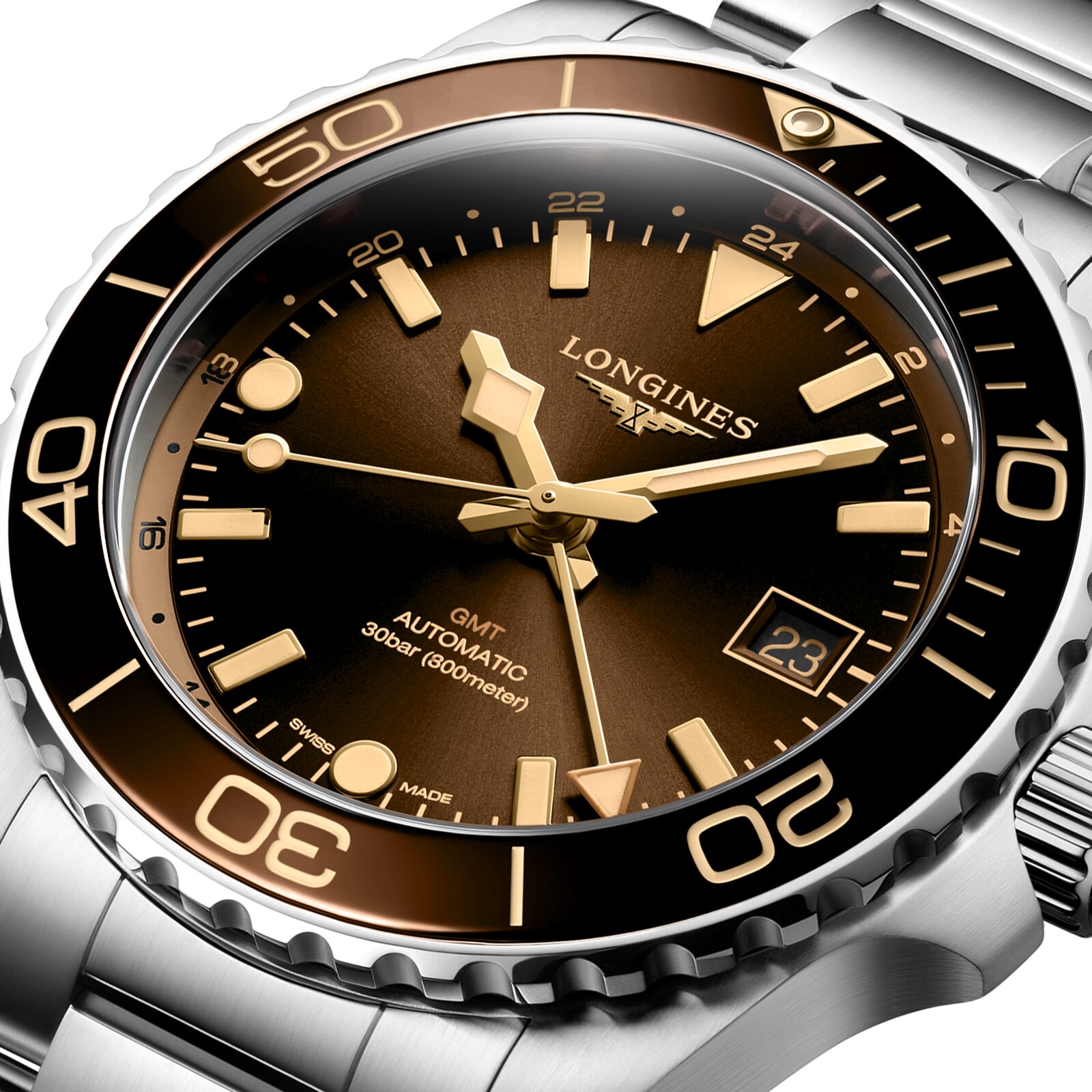 Longines HydroConquest L37904666 Automatic Watch - 41mm Brown Dial - Steel & Ceramic - Image 3