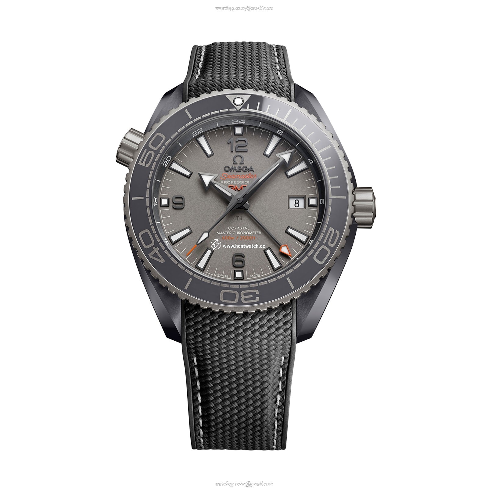 Omega Seamaster Planet Ocean 45.5mm Ceramic Automatic Grey Replica Watch - Image 2