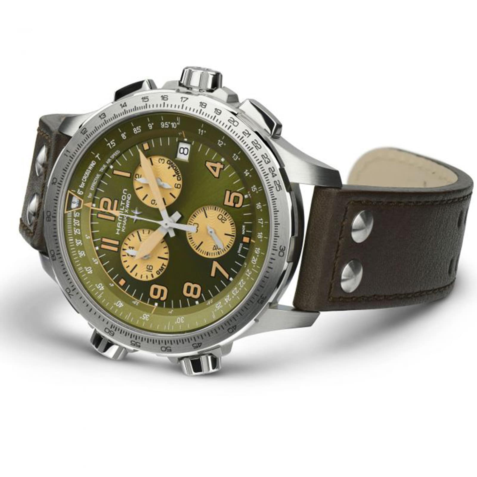Hamilton Khaki Aviation X-Wind Chrono GMT | 46mm Green Dial | Quartz Watch - Image 3