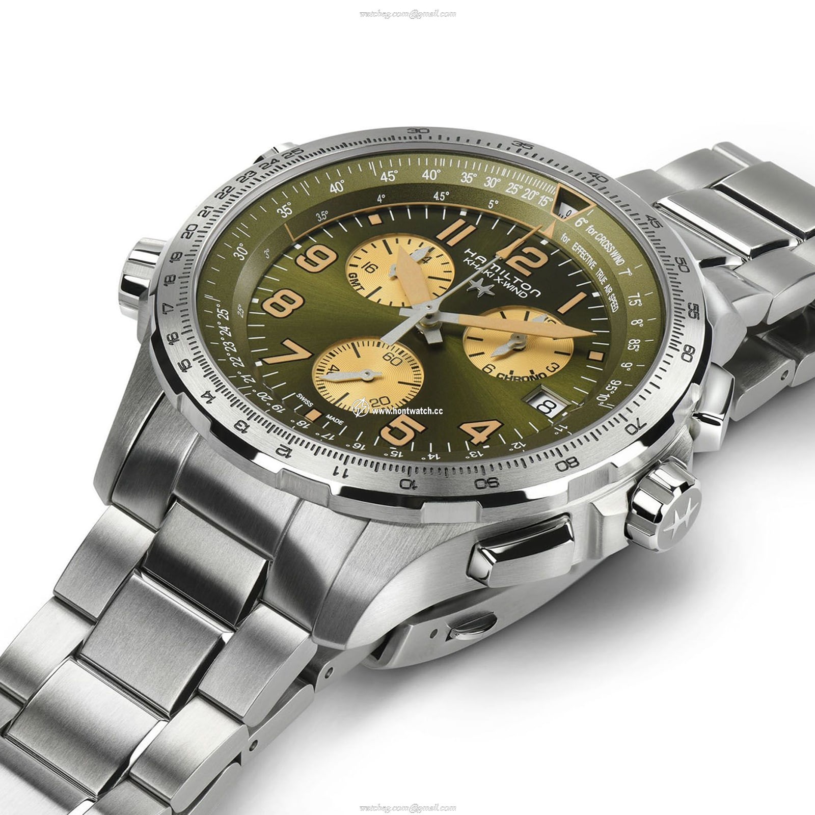 Hamilton Khaki Aviation H77932160 | 46mm Green Dial | Quartz | Stainless Steel - Image 2